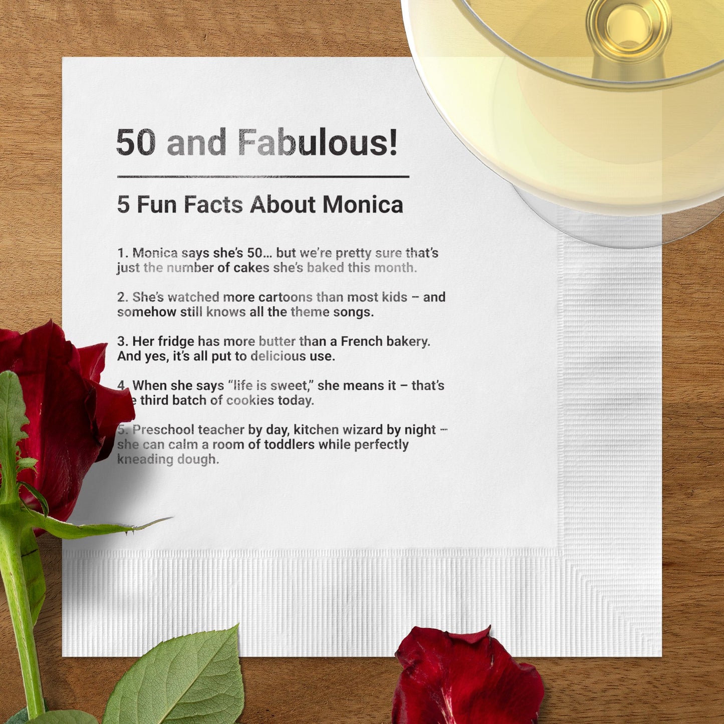 50 and Fabulous Fun Facts Printed Napkin product