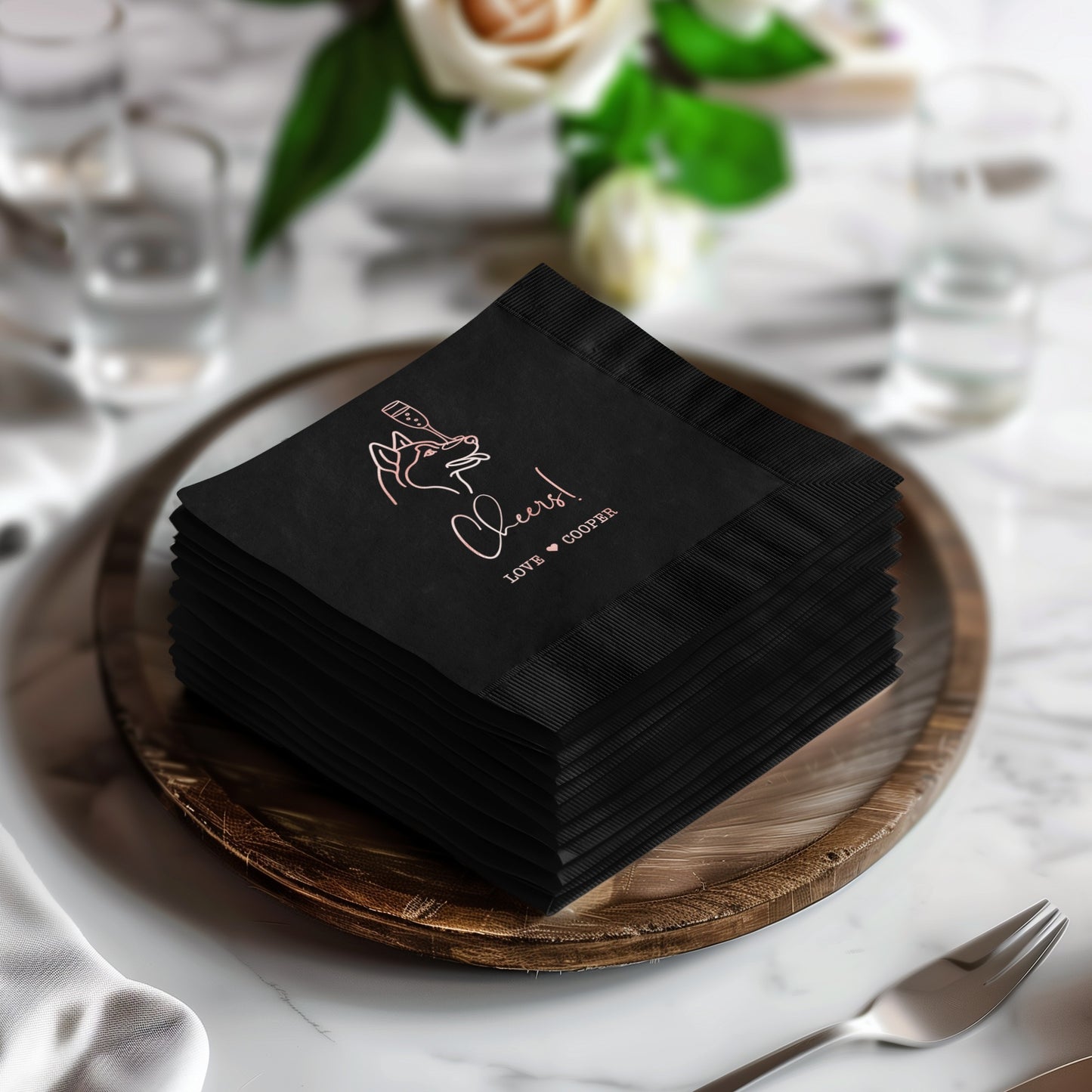 Elegant Personalized Napkins with Custom Design