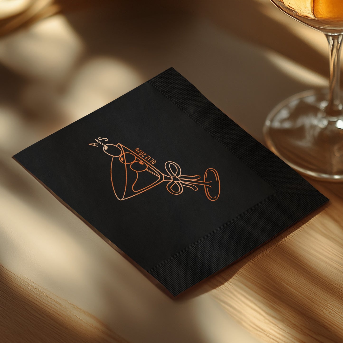 Sleek Black Napkin with Stylish Orange Design product