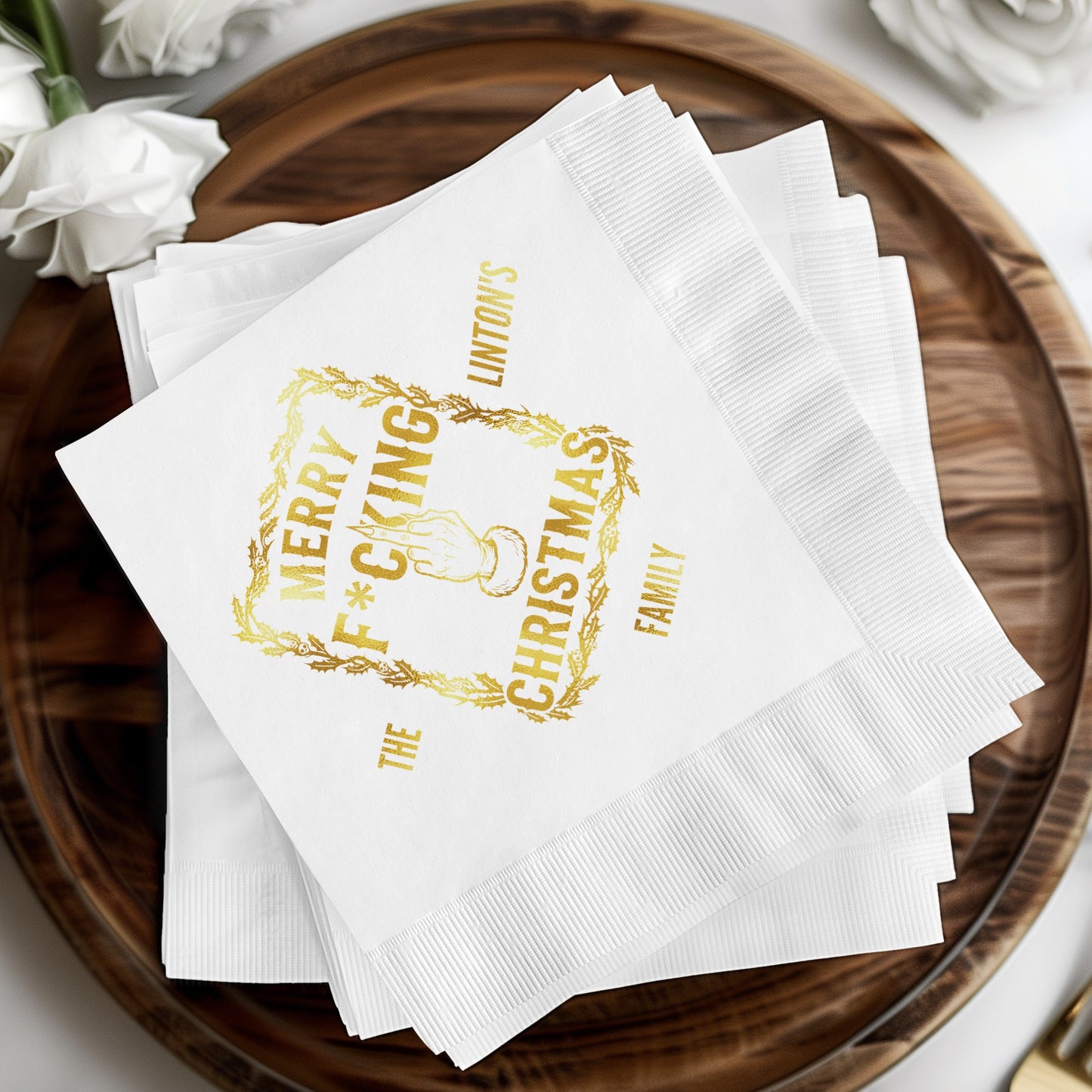 Merry Christmas Family Custom Napkin product