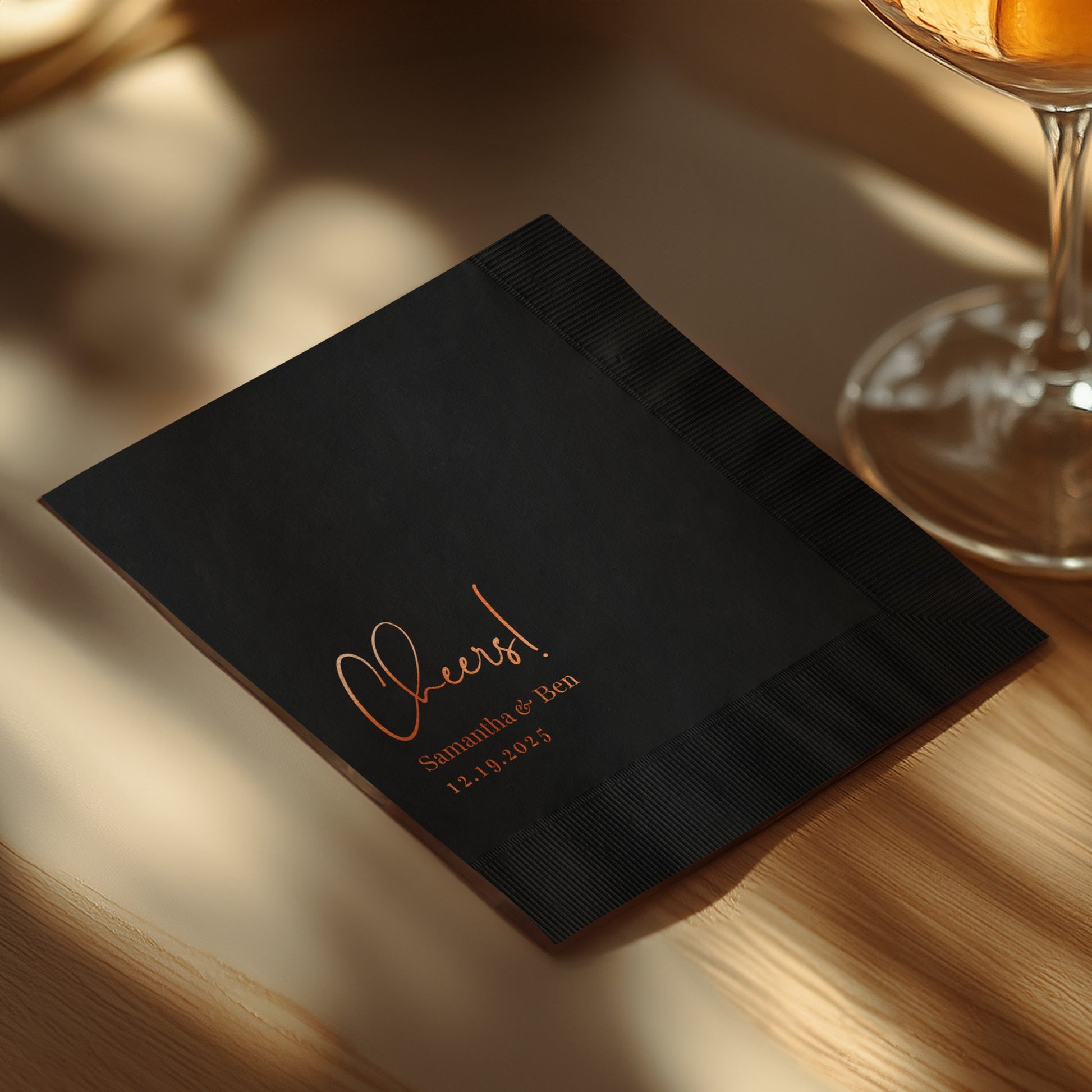 Elegant Custom Cheers Black Paper Napkin product