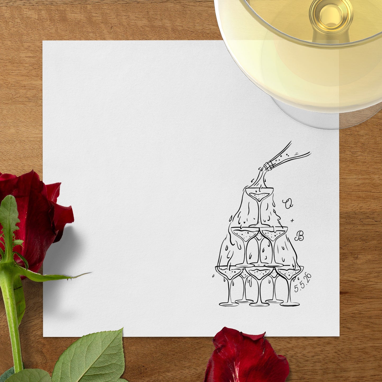 Art Illustration of Champagne Tower Greeting Card product