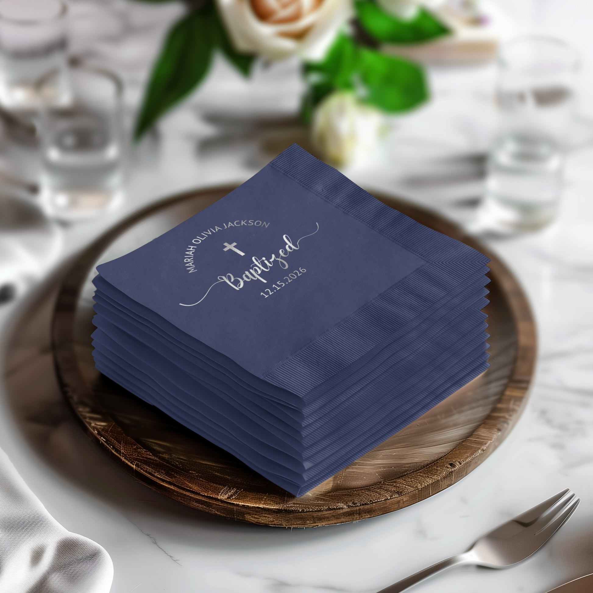 Custom Baptized Date Personalized Napkin product