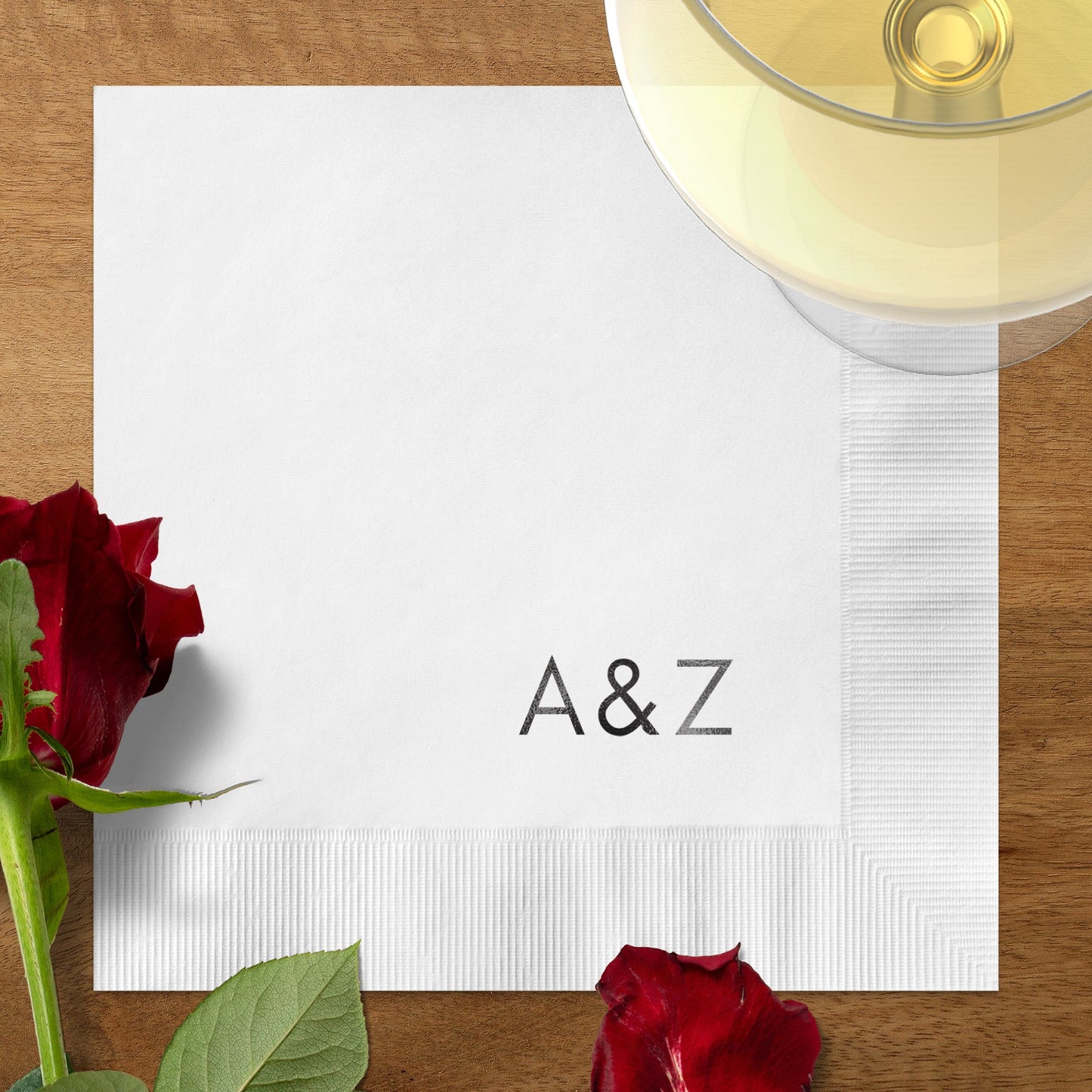 Elegant Monogrammed A&Z Wedding Napkin product type