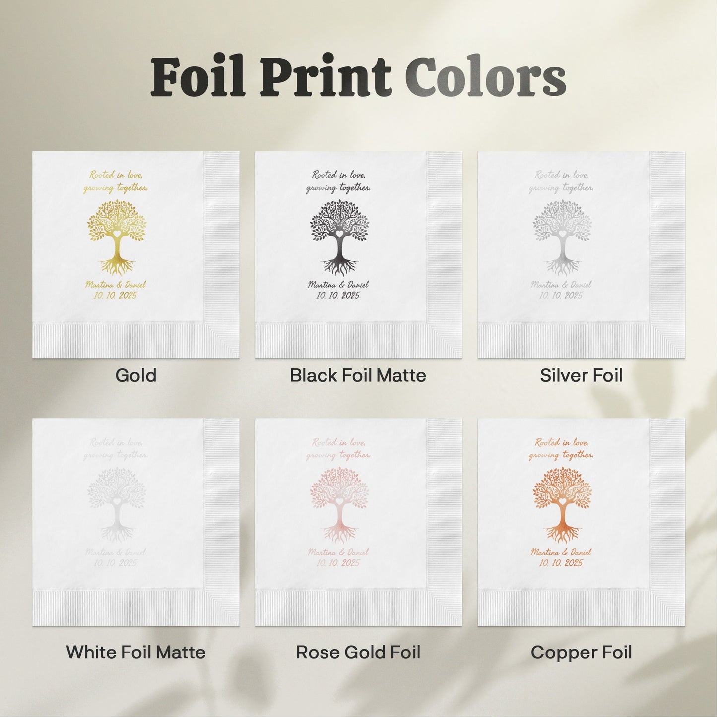 Custom Foil Printed Wedding Napkins Wedding product