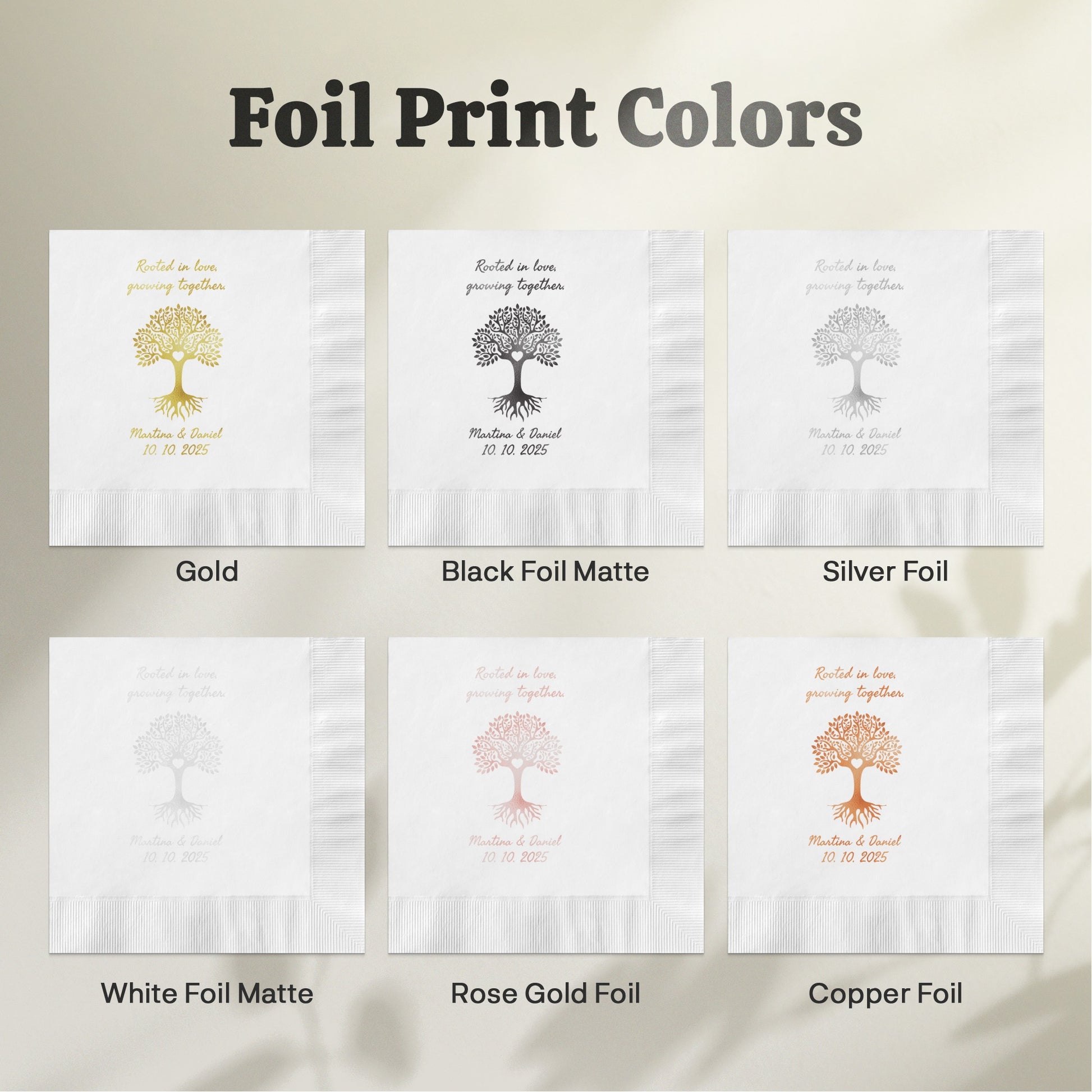 Custom Foil Printed Wedding Napkins Wedding product