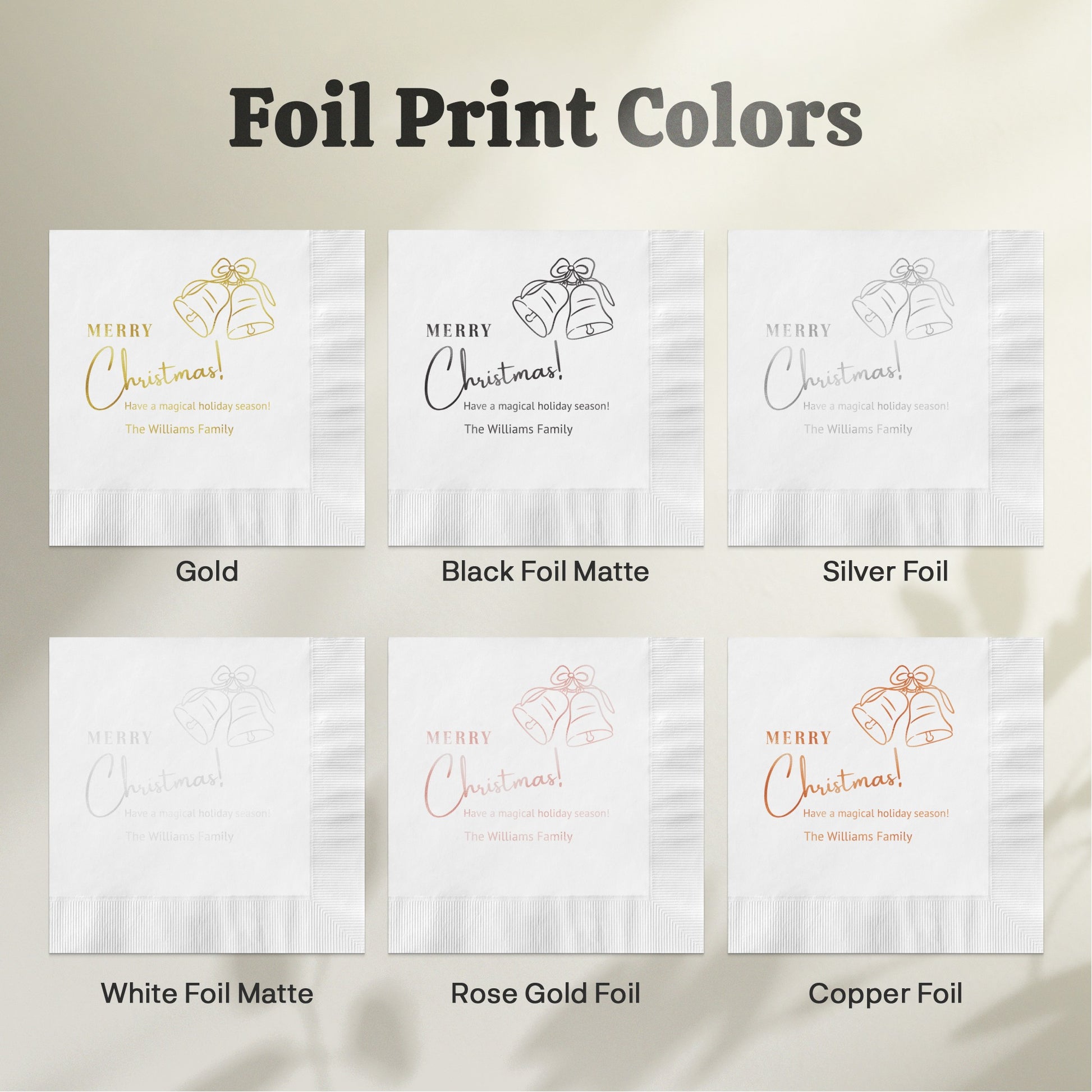 Custom Foil Print Colors Personalized Napkins product