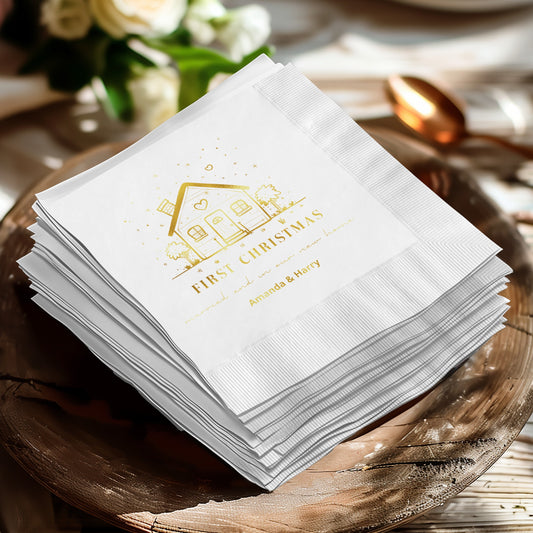 Personalized First Christmas Home Design Napkin product