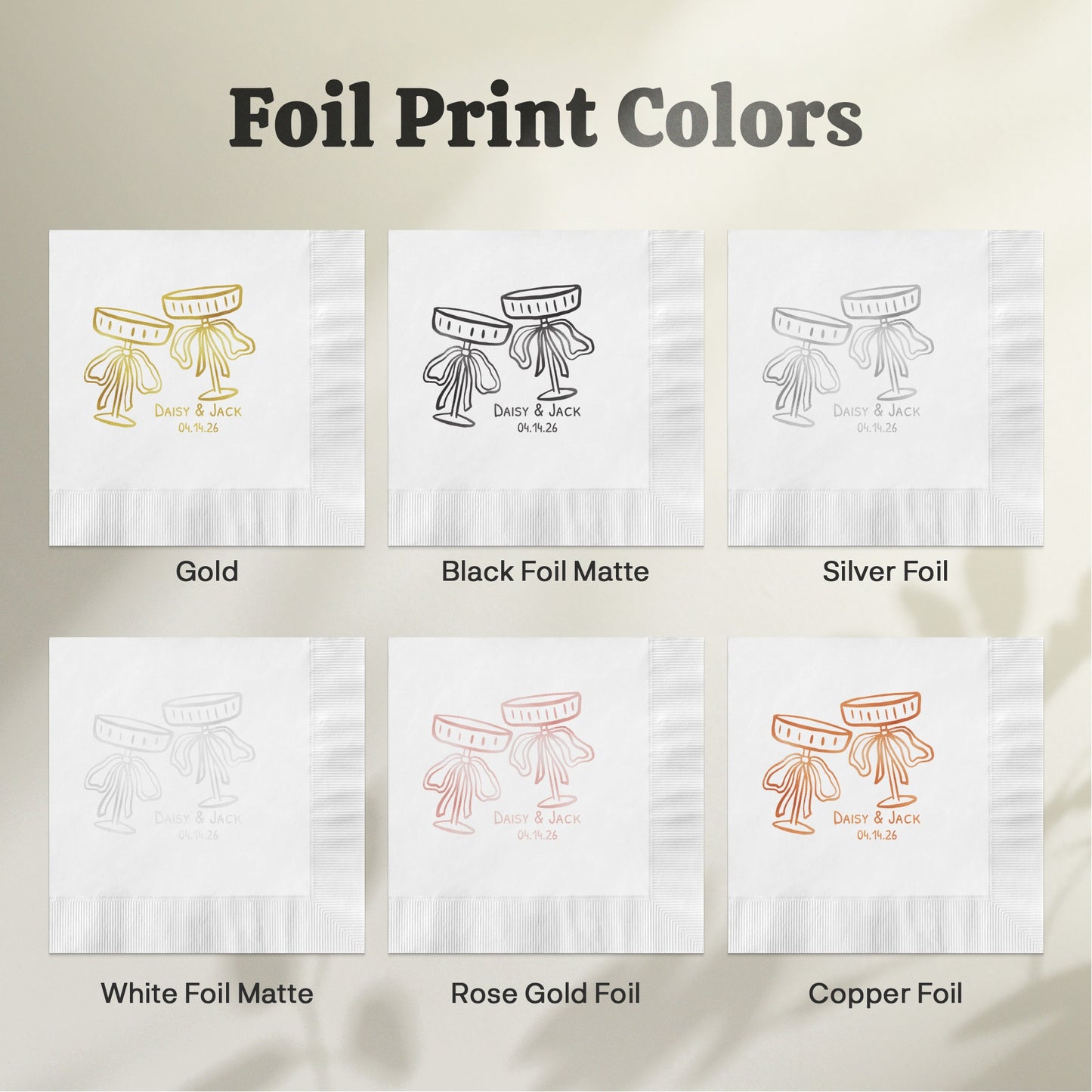 Custom Foil Print Napkins for Special Event product