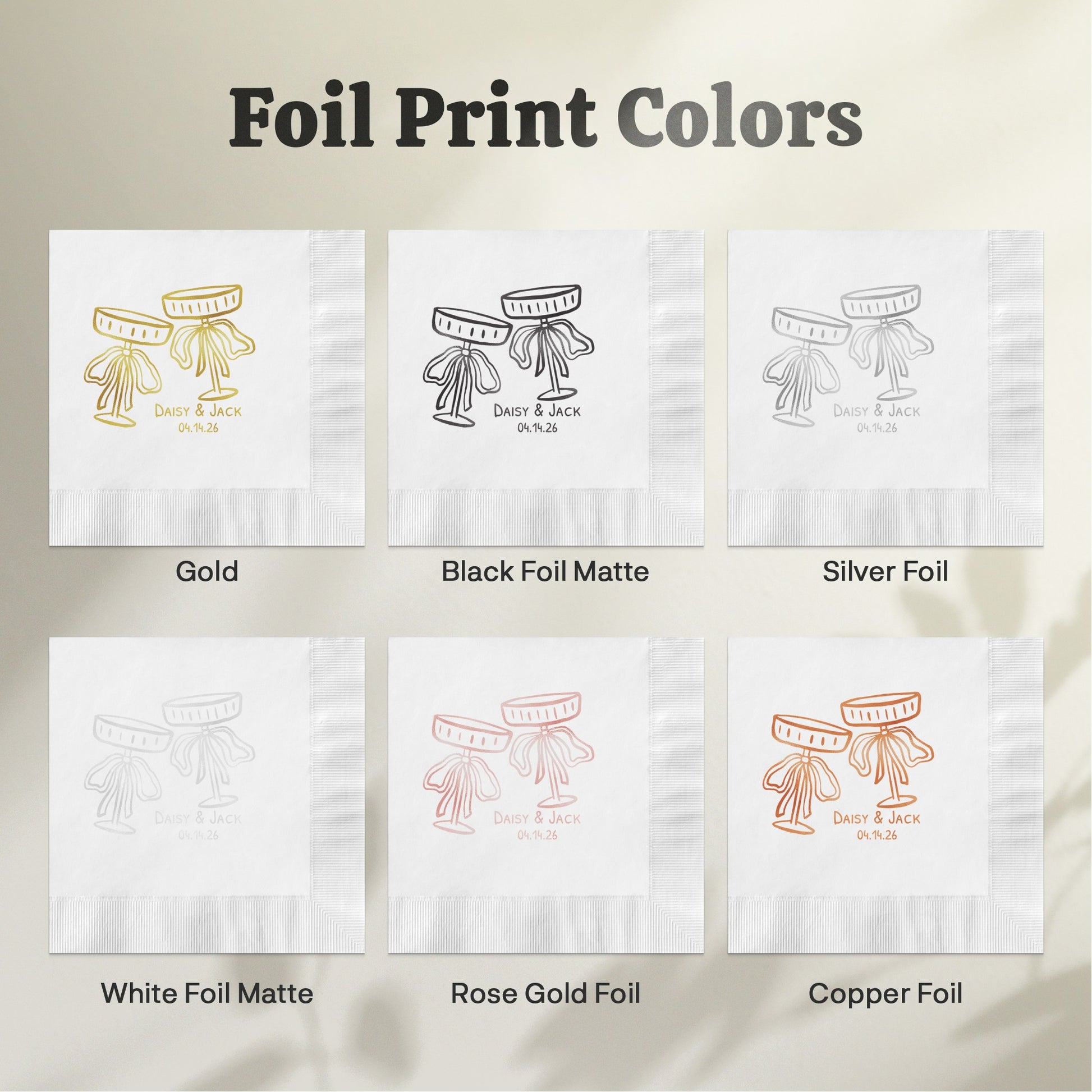 Custom Foil Print Napkins for Special Event product