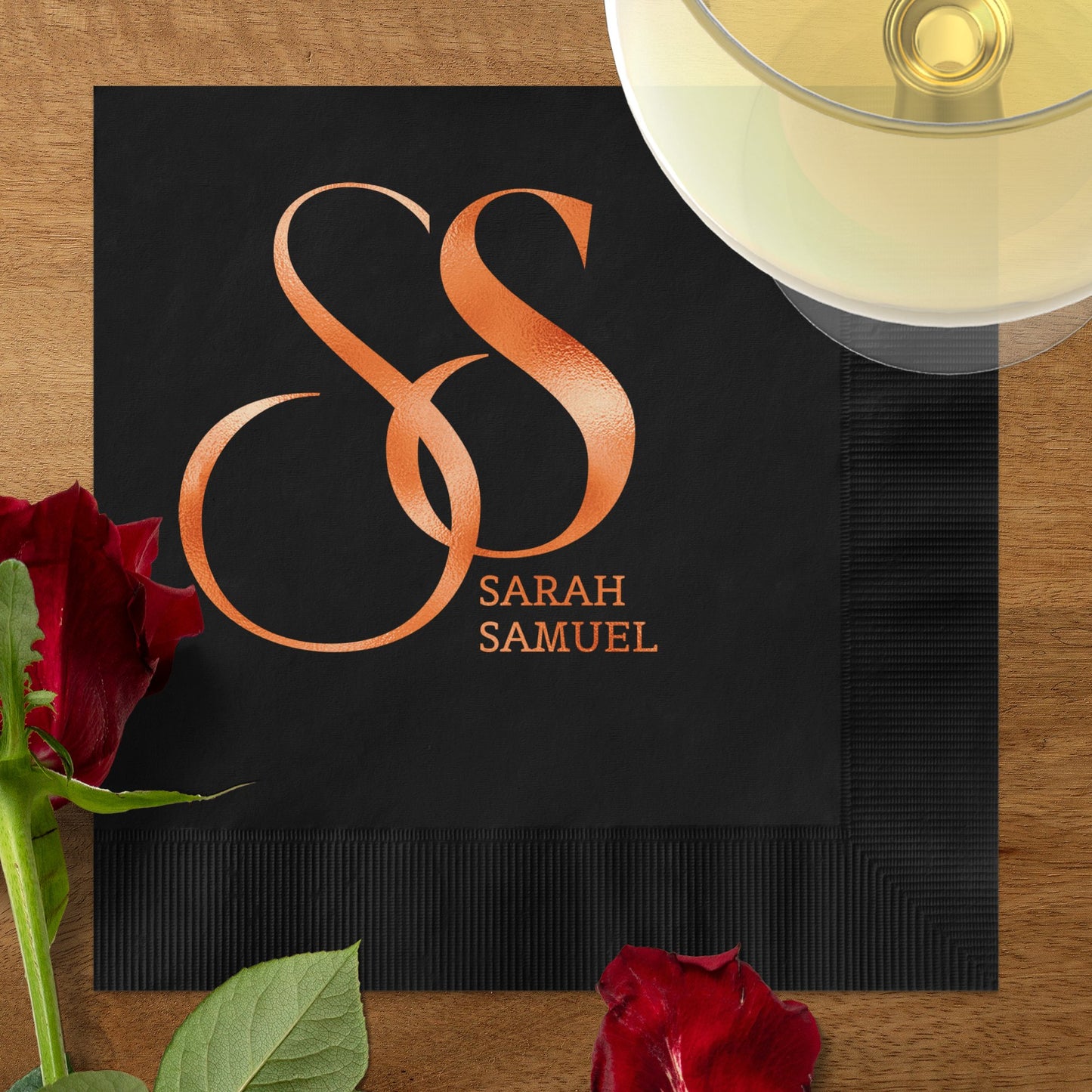 Elegant Custom Monogram Printed Napkins Party Product