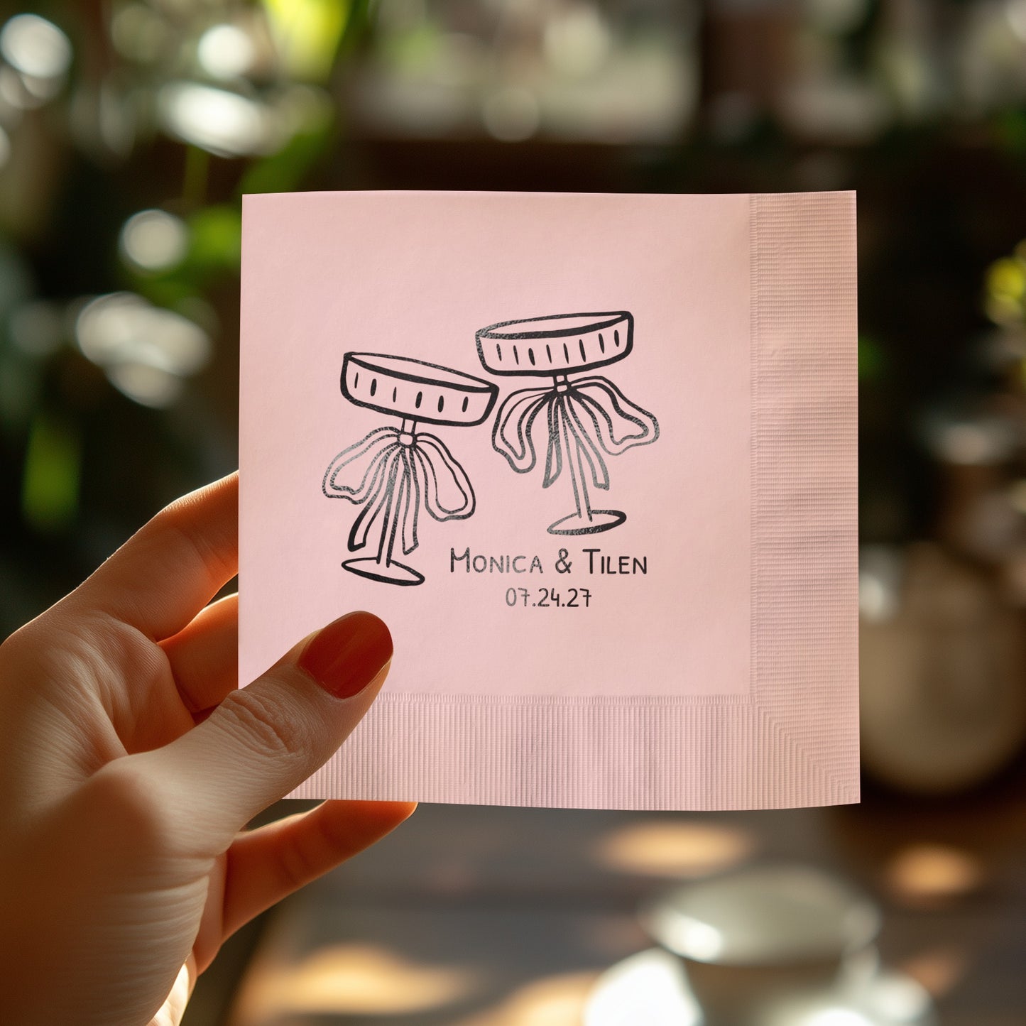 Personalized Wedding Date Cocktail Napkins product type