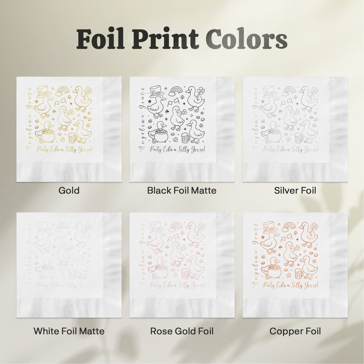 Foil Print Colors Gold Black Silver Matte White Product type