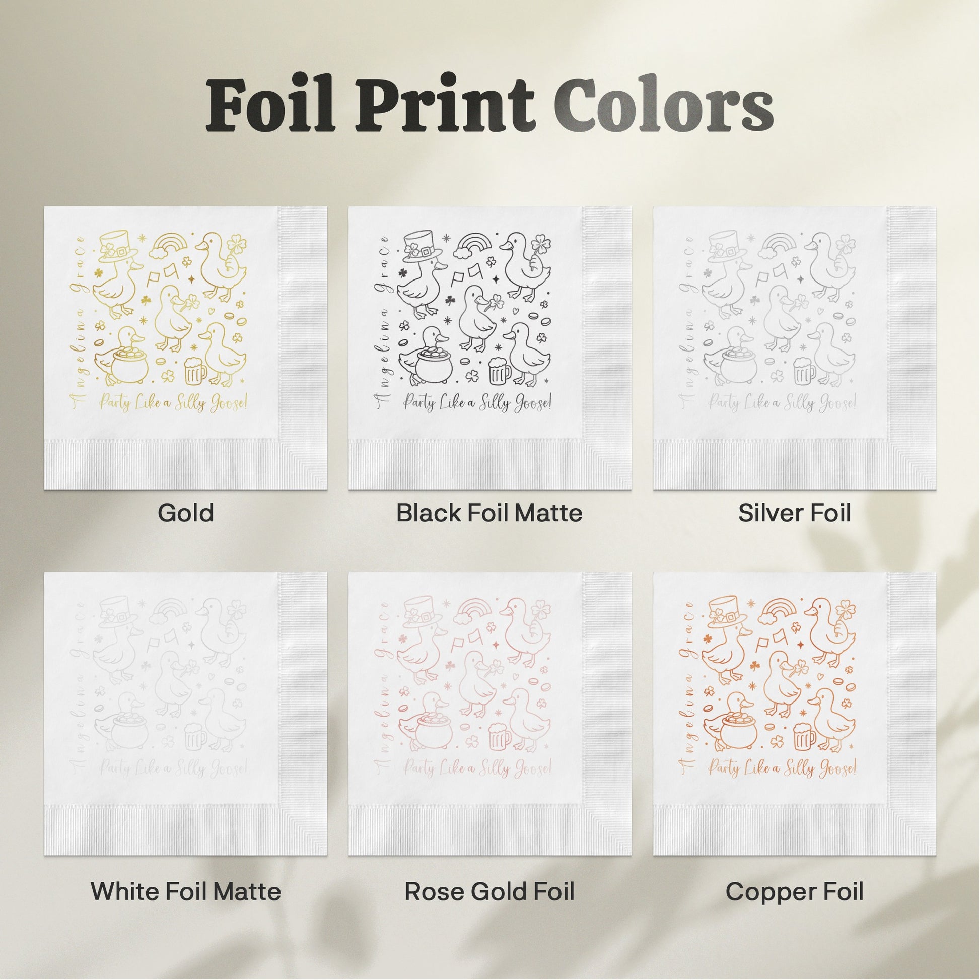 Foil Print Colors Gold Black Silver Matte White Product type