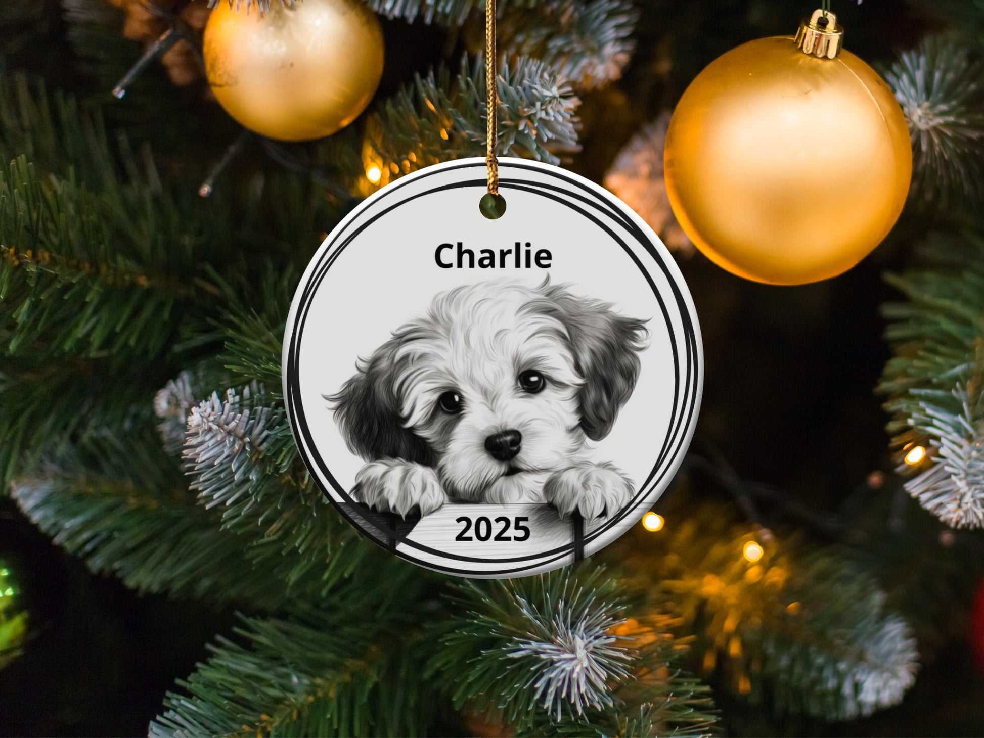 Personalized Puppy Christmas Ornament product