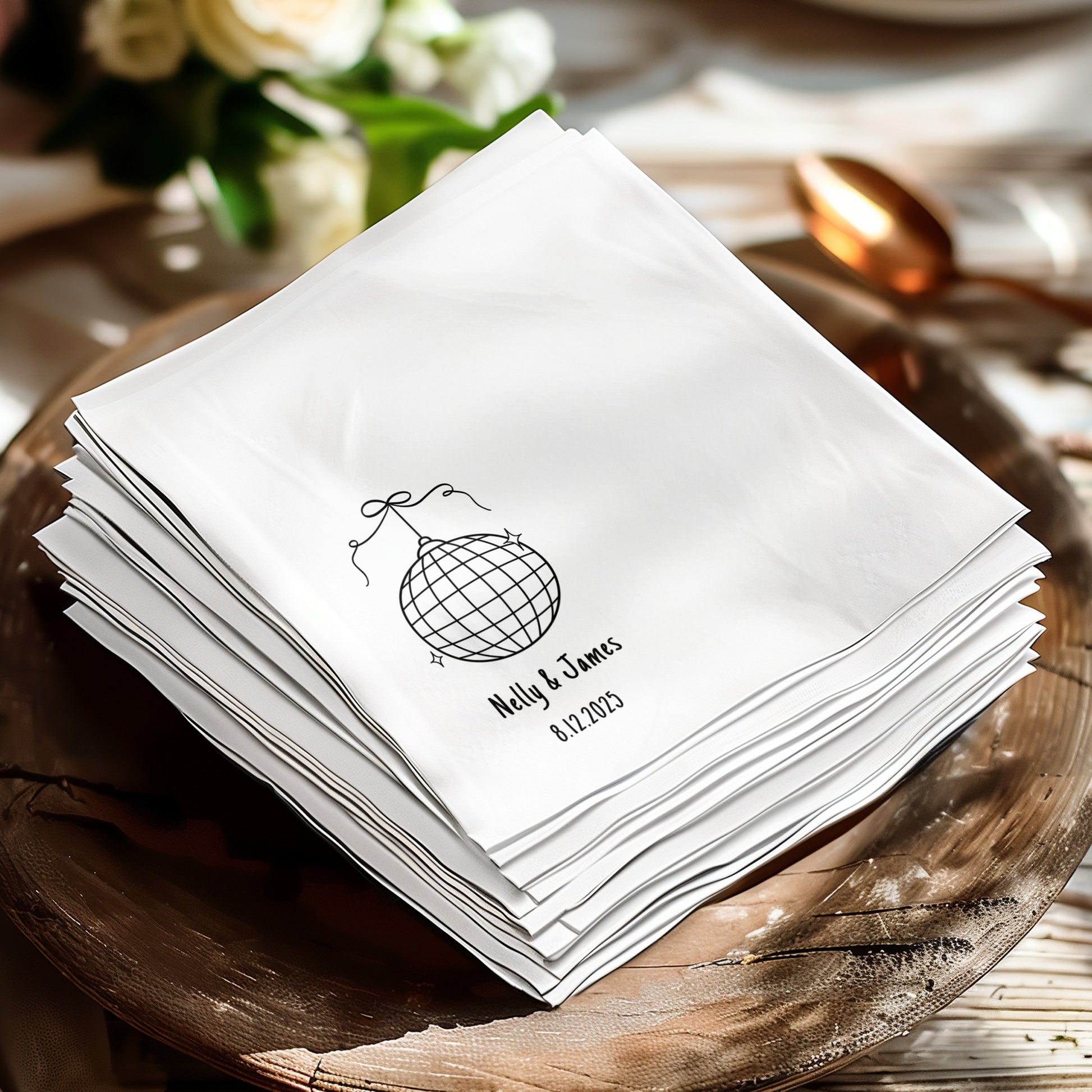 Personalized Wedding Date Printed Napkin product