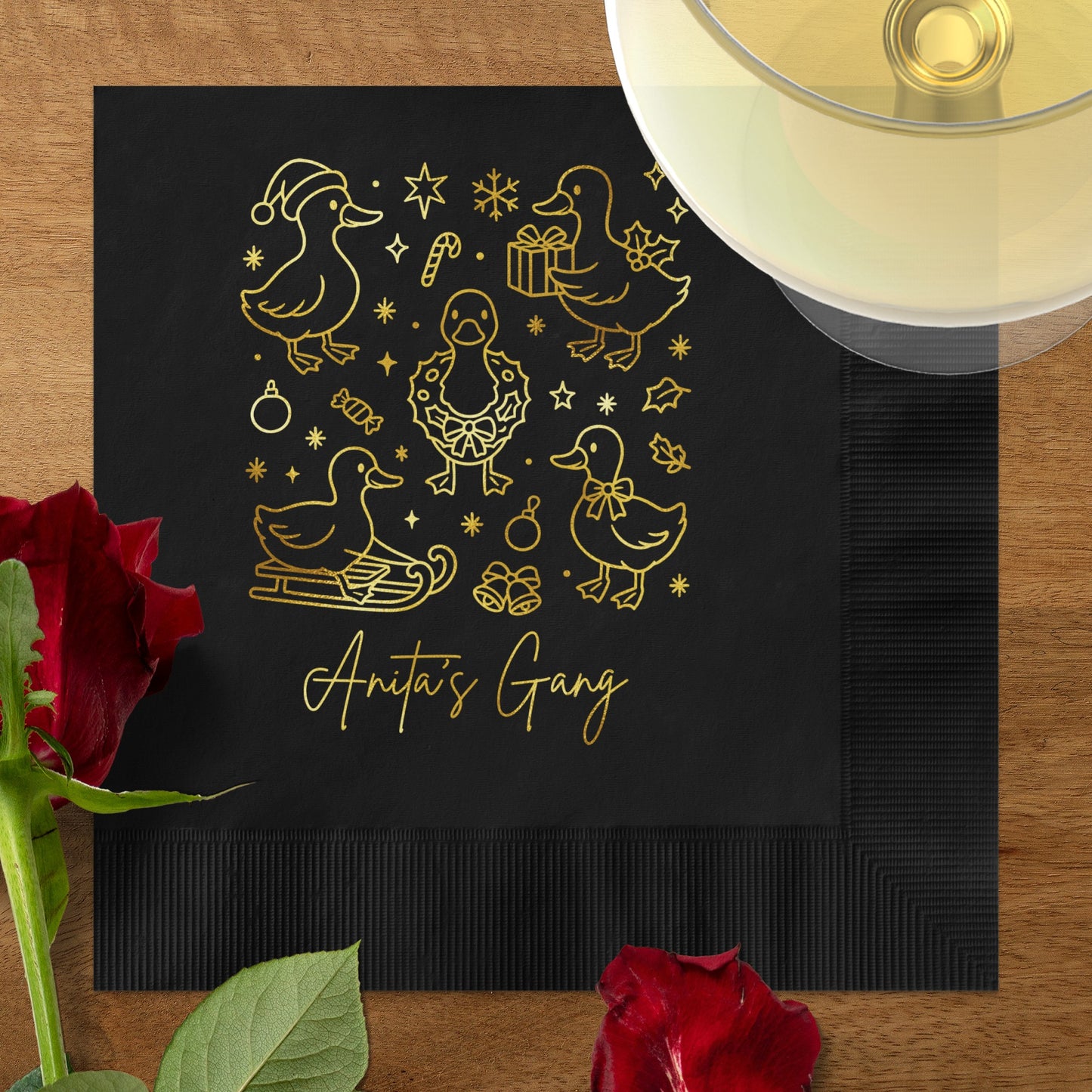 Festive Christmas Ducks Anita's Gang Beverage Napkins product