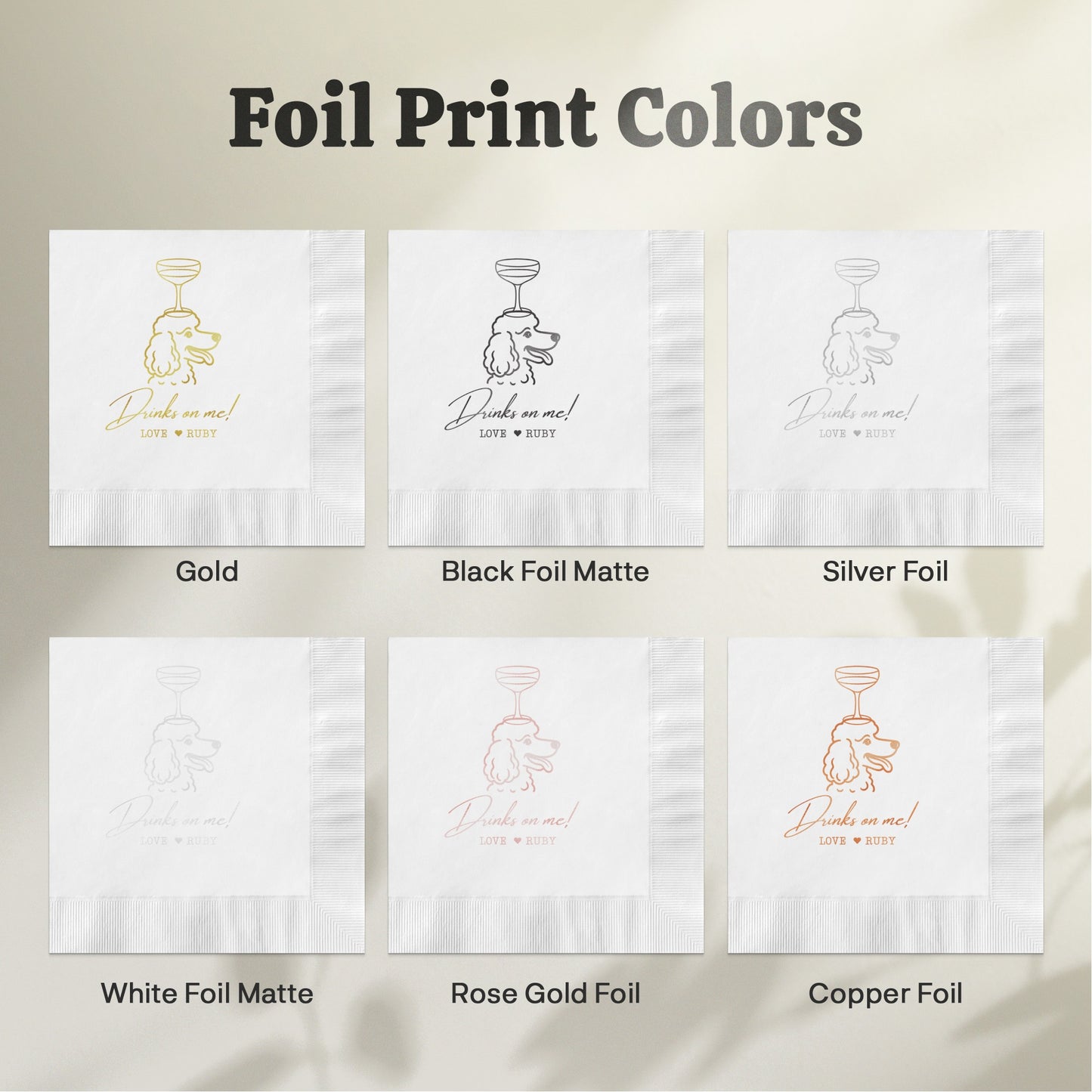 Personalized Foil Print Colors for Special Events