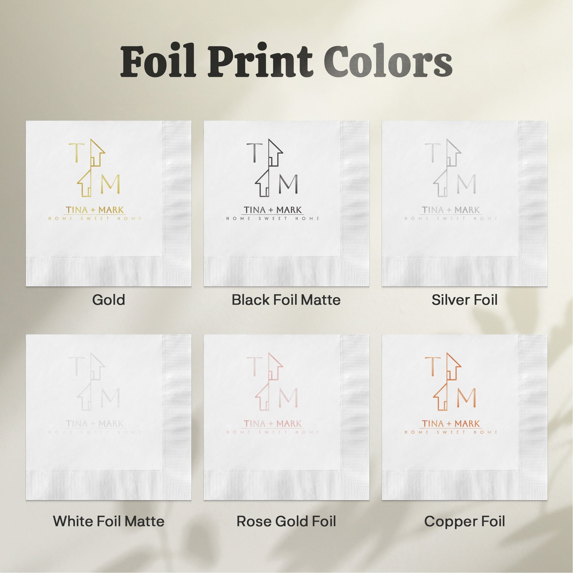 Personalized Foil Print Colors Available for Your product