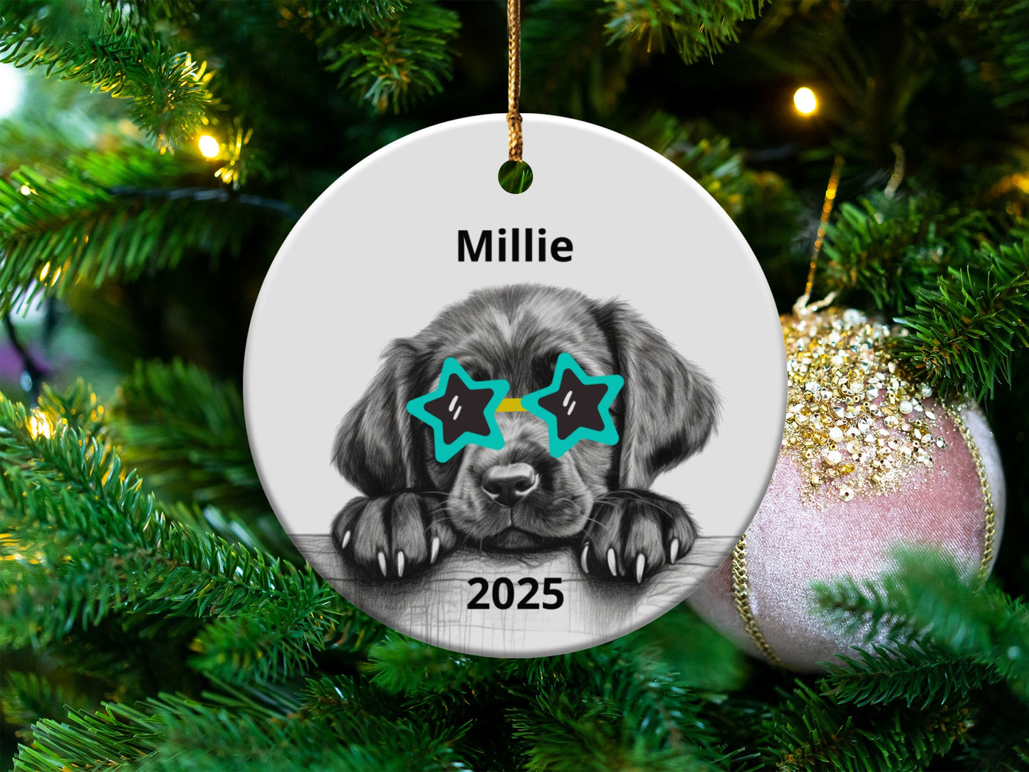 Cute Personalized Dog Christmas Ornament product