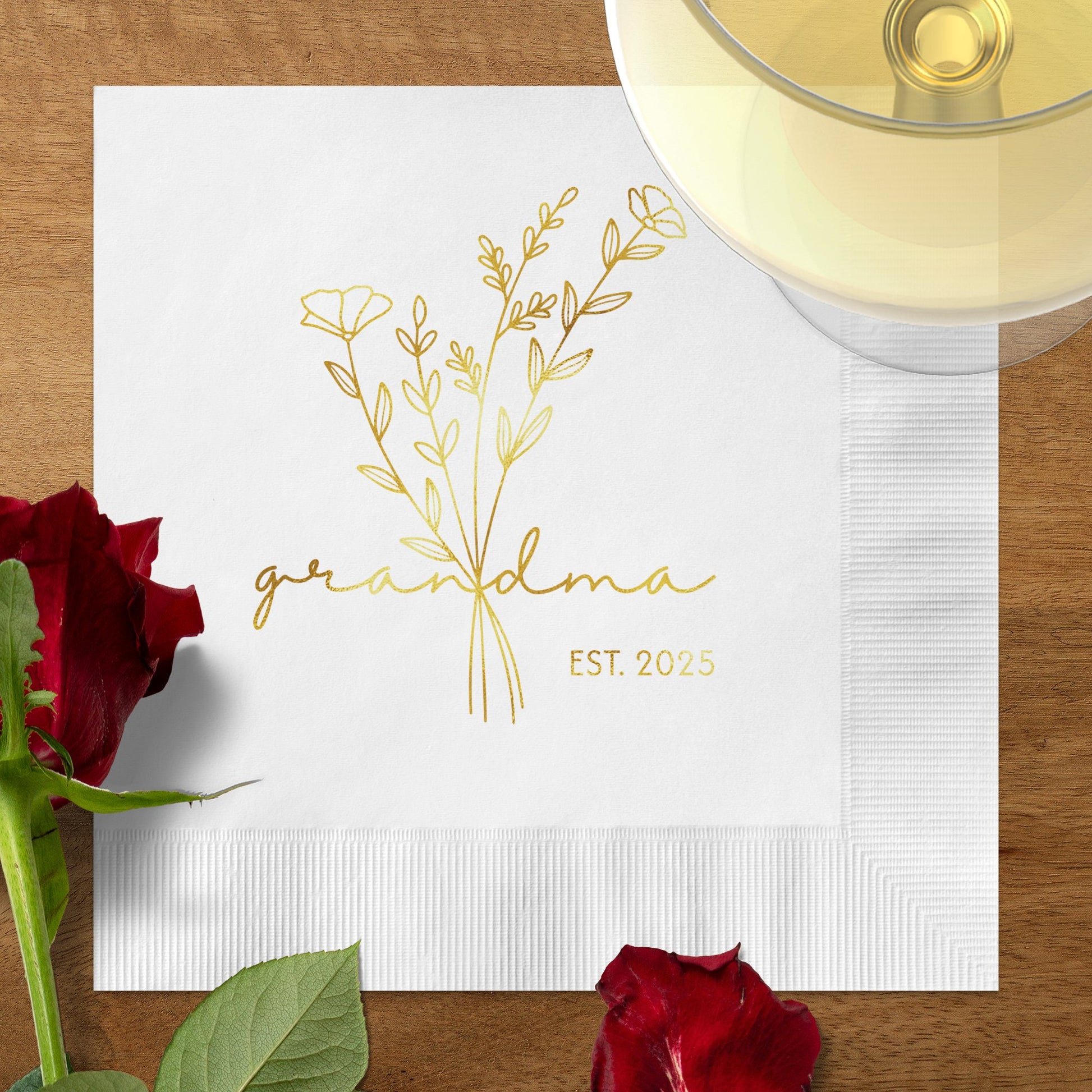 Grandma Est 2025 Floral Decorative Napkin product type