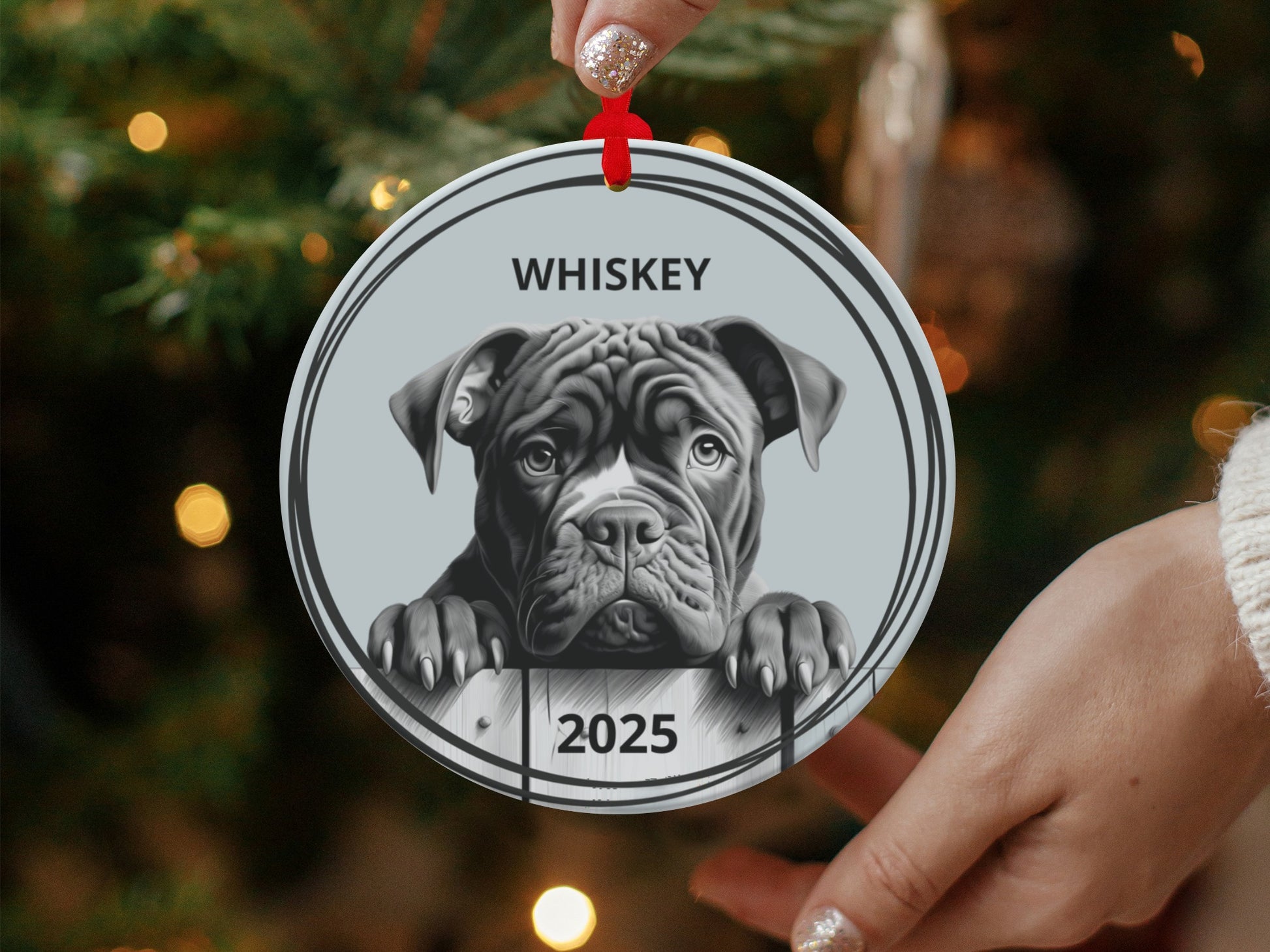 Personalized Dog Name Christmas Tree Decoration product type