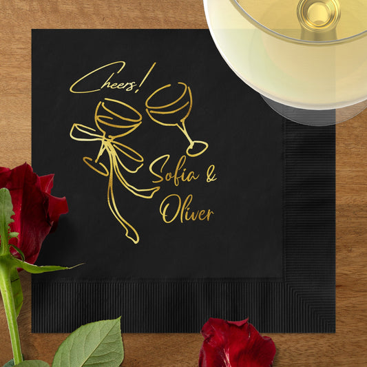 Cheers Sofia and Oliver Black Party Napkin product