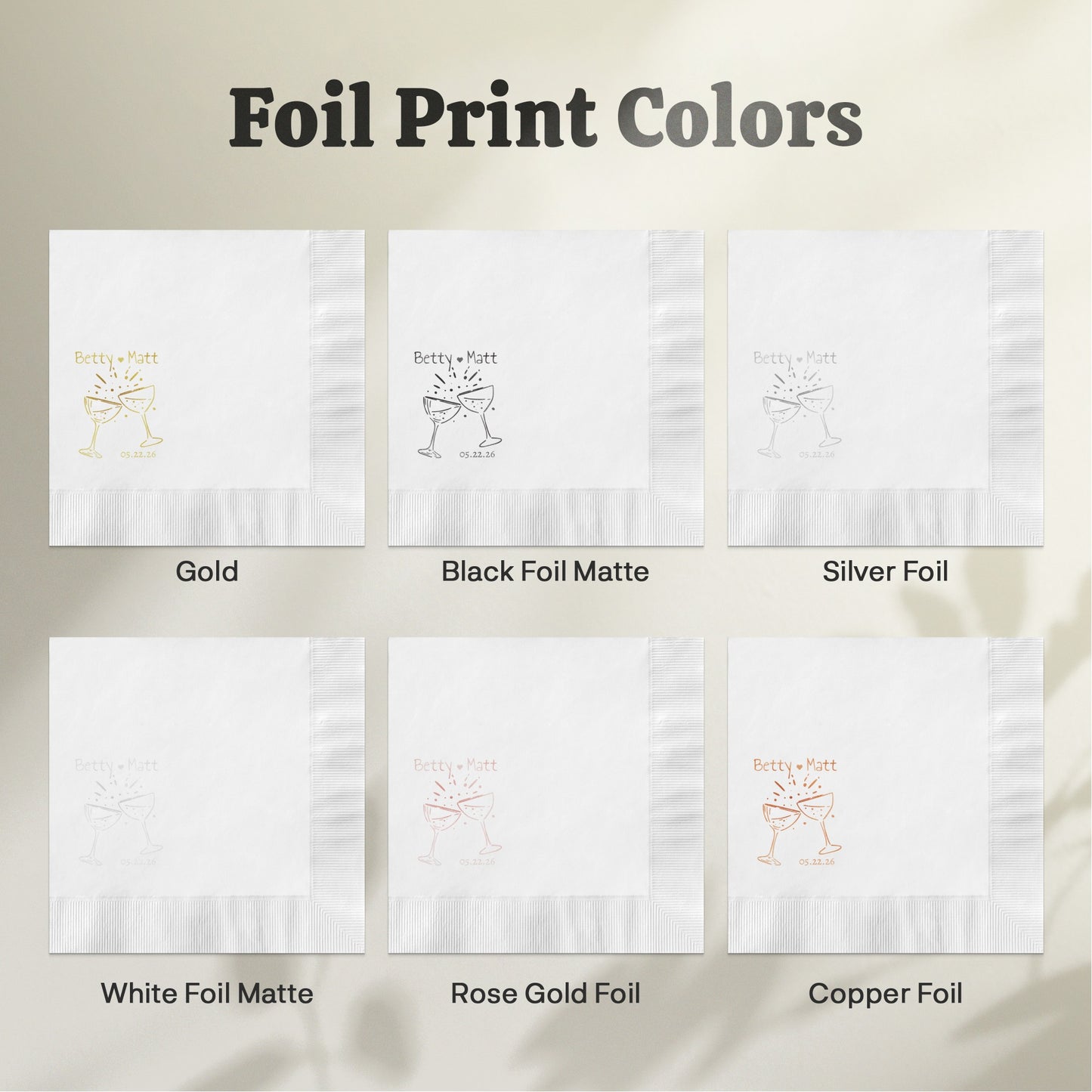 Elegant Foil Print Colors Napkin Product
