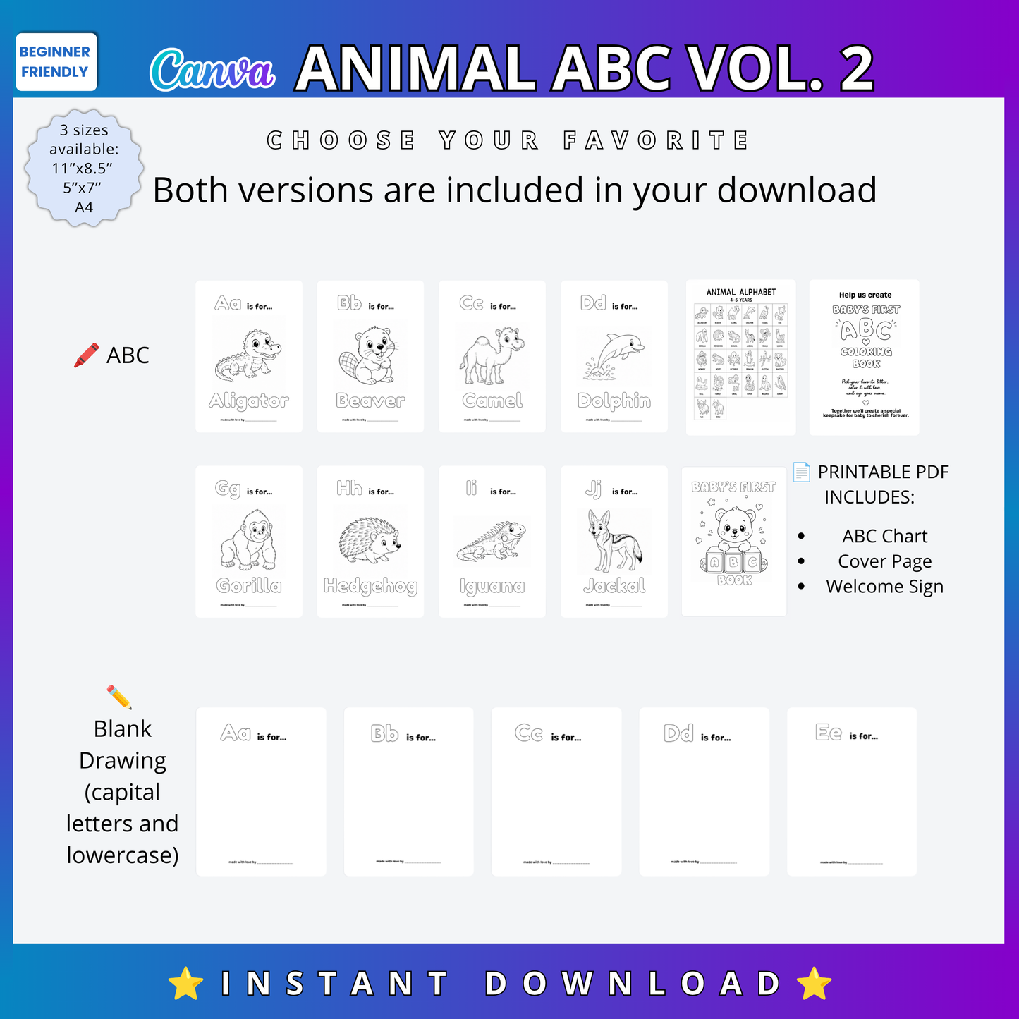 Amazon Book: BABY'S FIRST ABC Coloring Book, Animals from A to Z, Baby Shower Activity & Keepsake: Color, Sign, Treasure