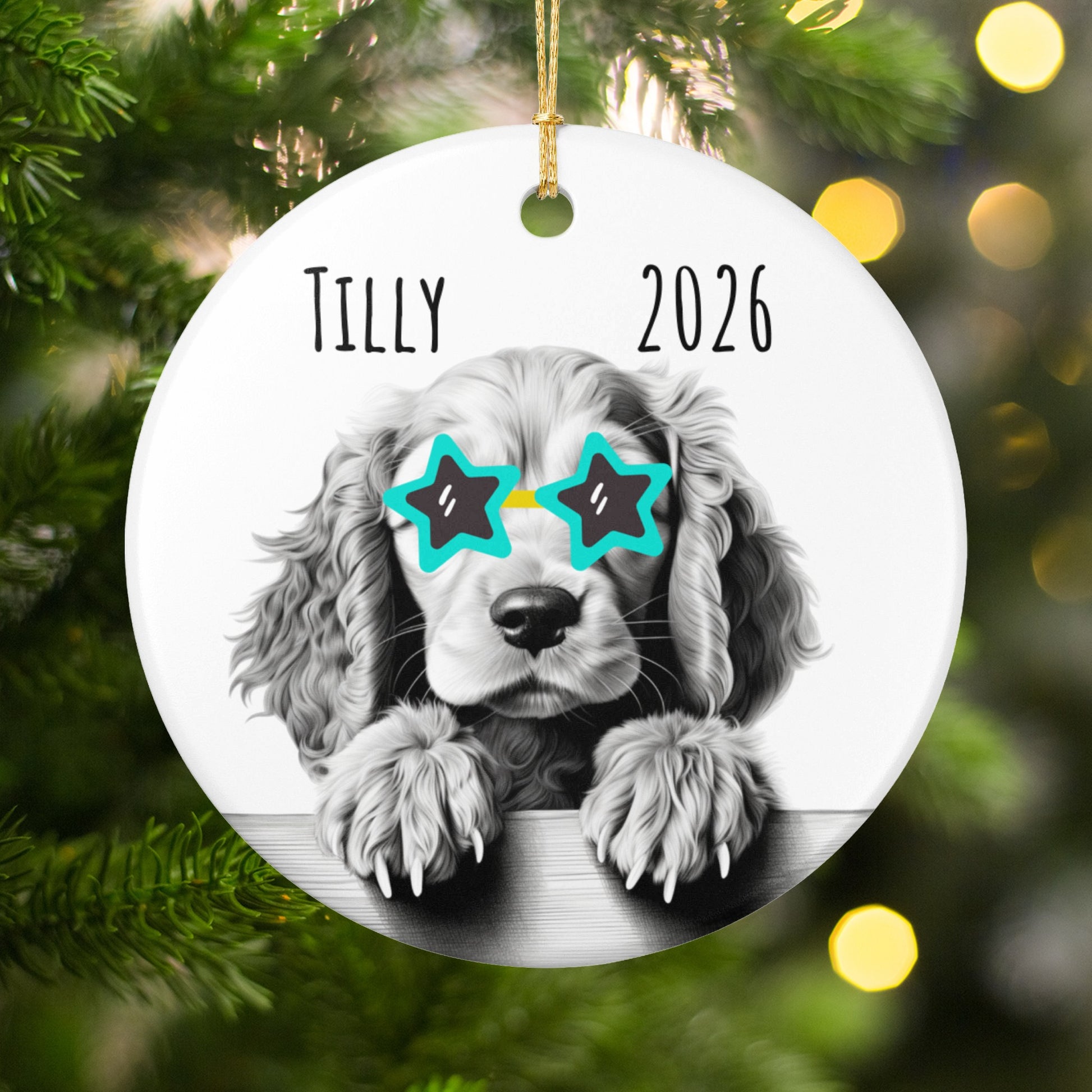 Personalized Custom Dog Photo Christmas Ornament product type