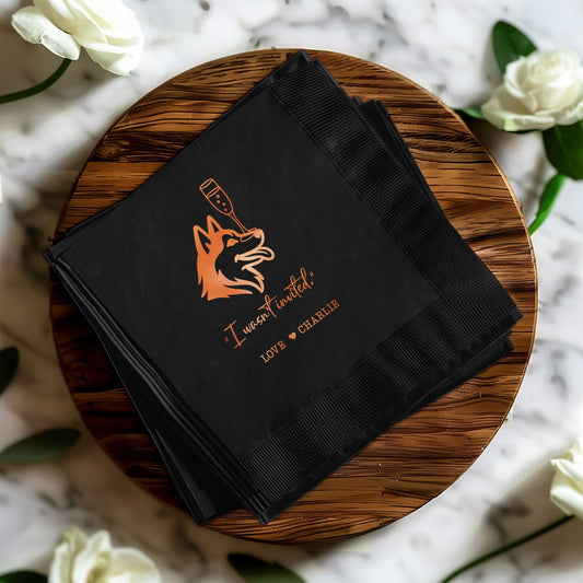Black Dog Themed Personalized Party Napkins