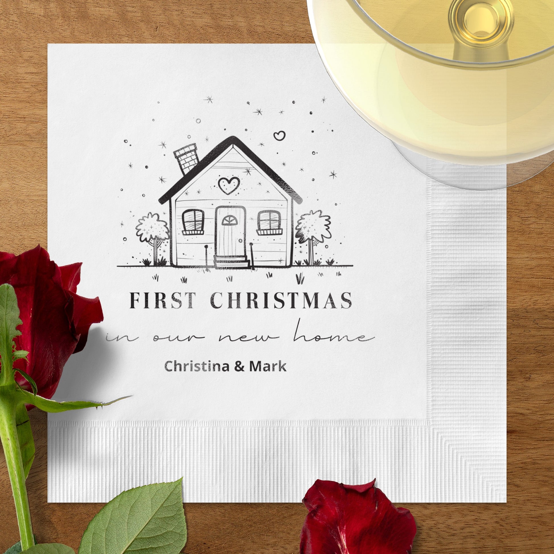 First Christmas In Our New Home Custom Napkin Product
