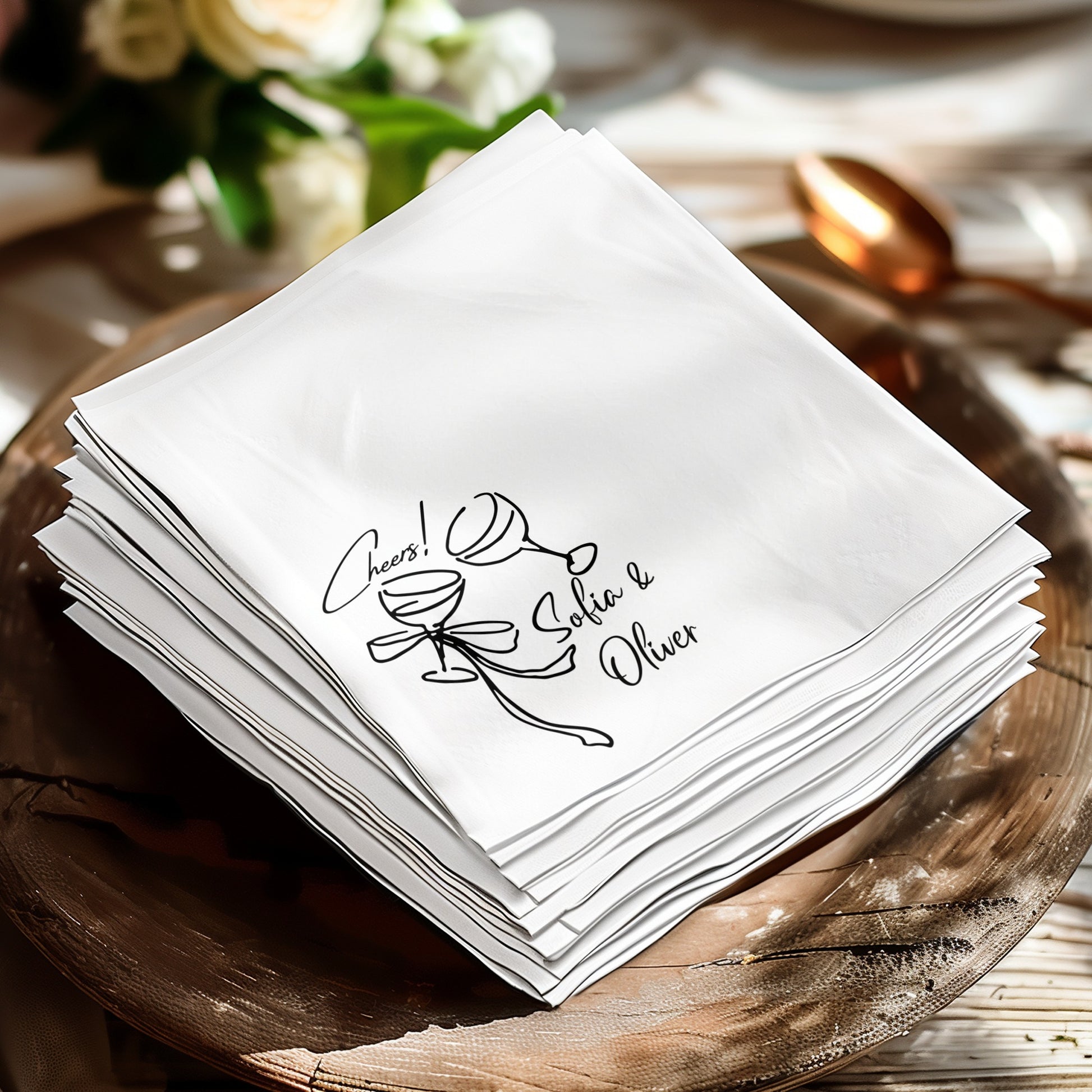 Personalized Cheers Design Wedding Napkin product