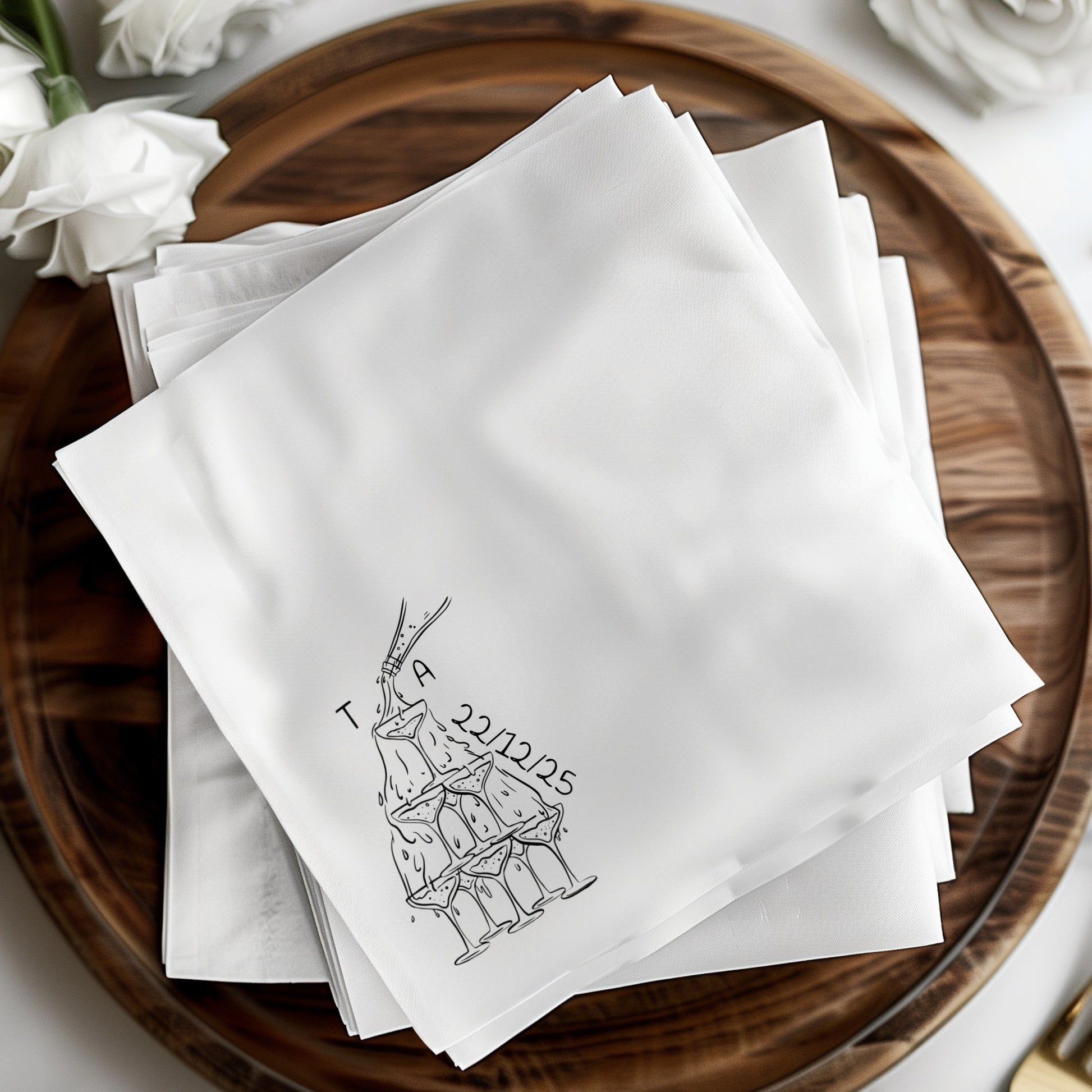 Custom White Napkins with Unique Design Napkins Product