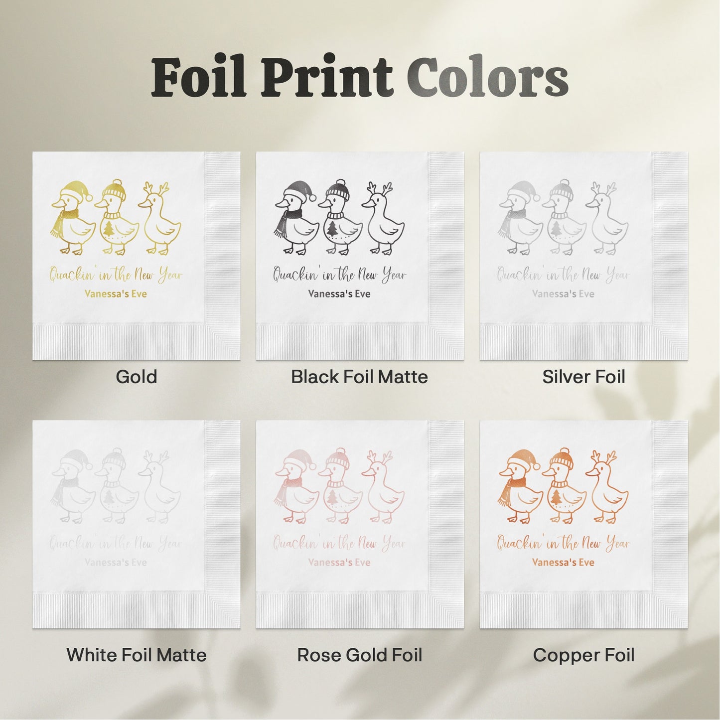Personalized Foil Print Colors Custom Napkins product