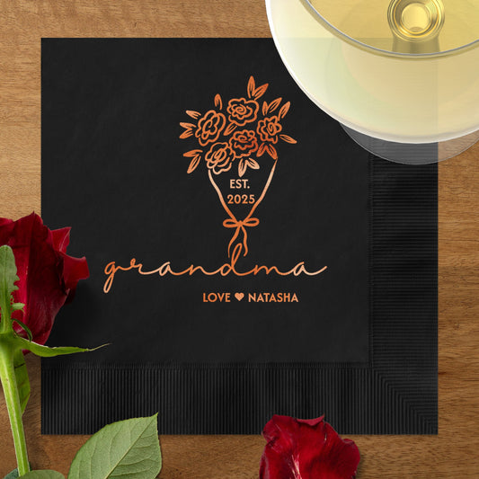 Custom Grandma Established 2025 Beverage Napkin product
