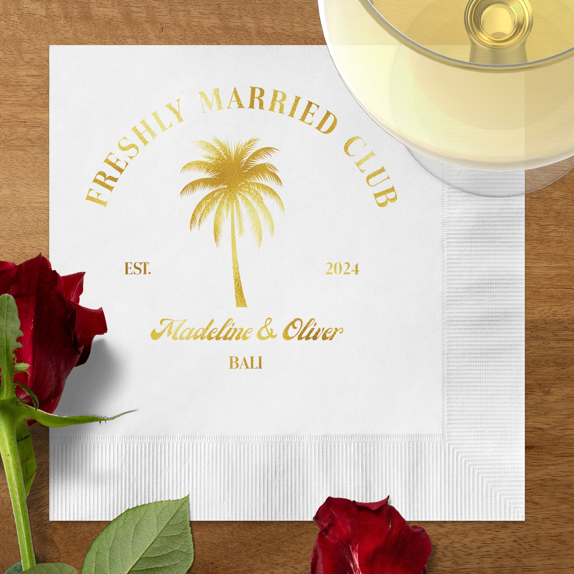 Freshly Married Club Personalized Napkin product