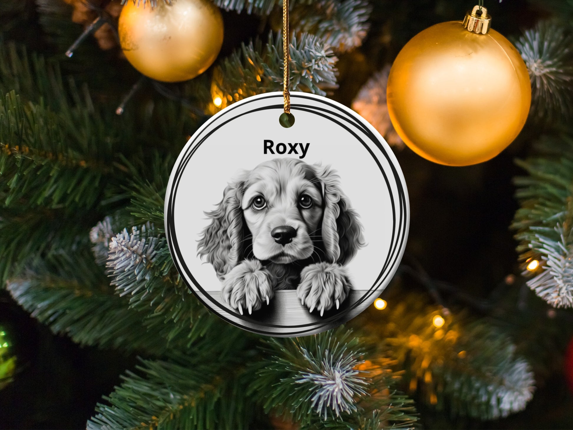 Personalized Dog Portrait Christmas Ornament product