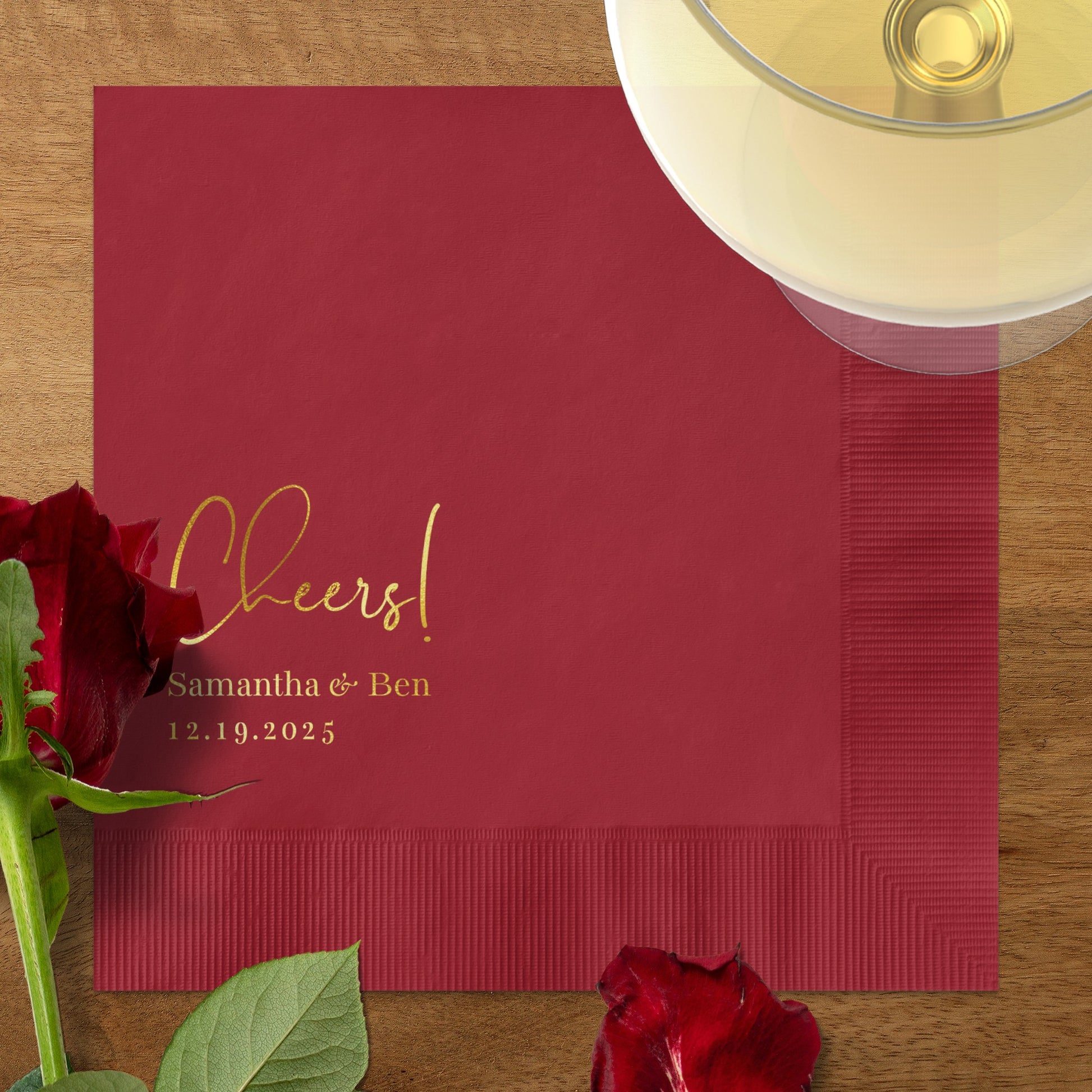 Custom Cheers Gold Print Celebratory Napkin product