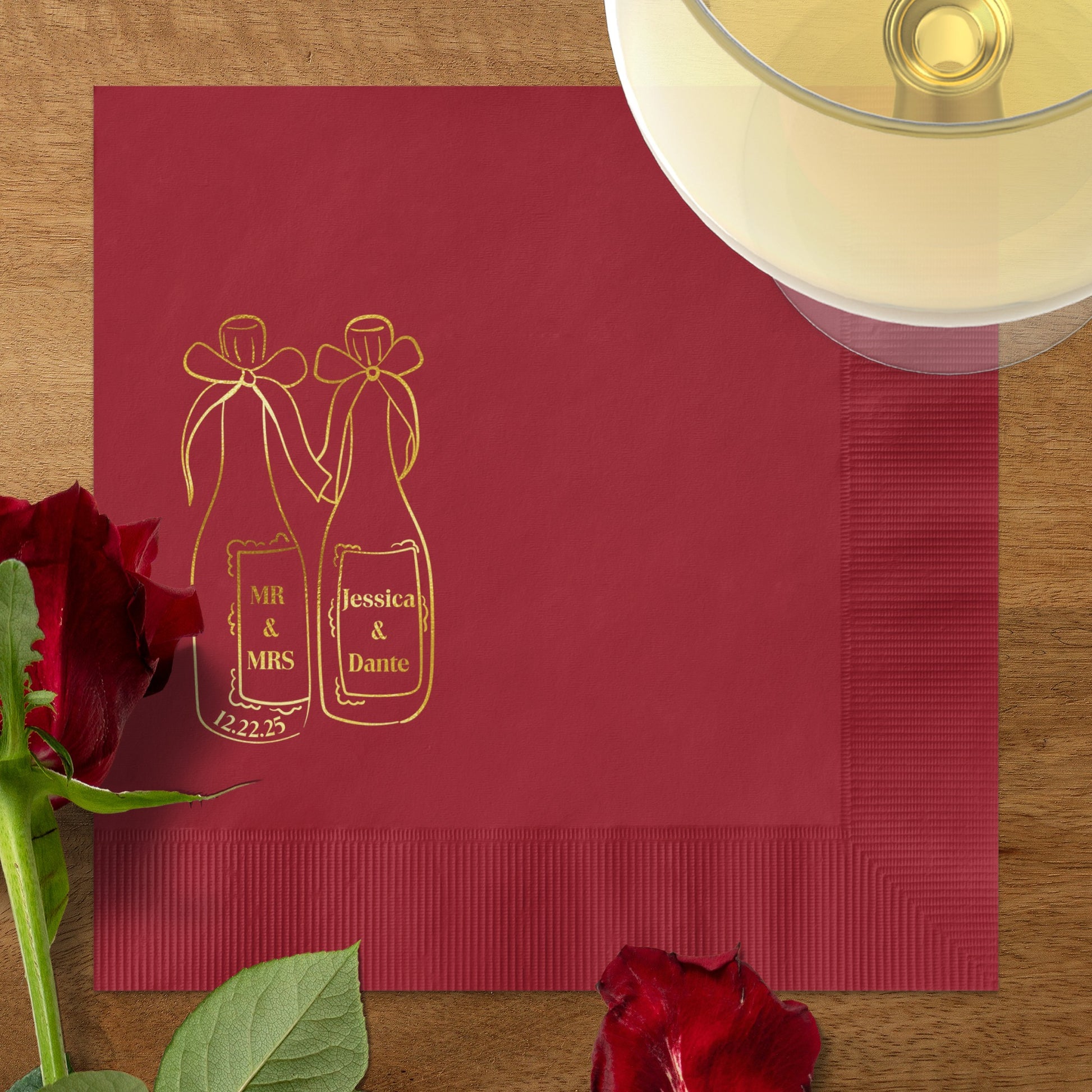 Personalized Wine Bottle Wedding Napkins product type