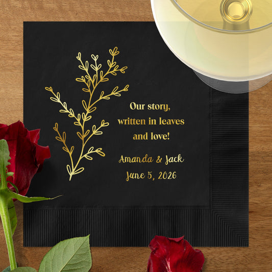 Personalized Black Wedding Napkins product