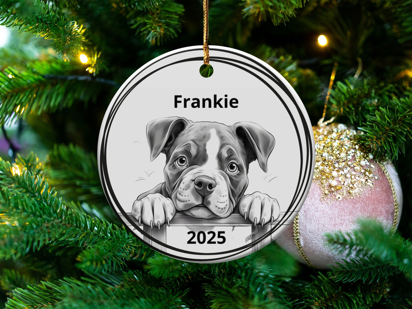 Personalized Dog Christmas Tree Ornament product type