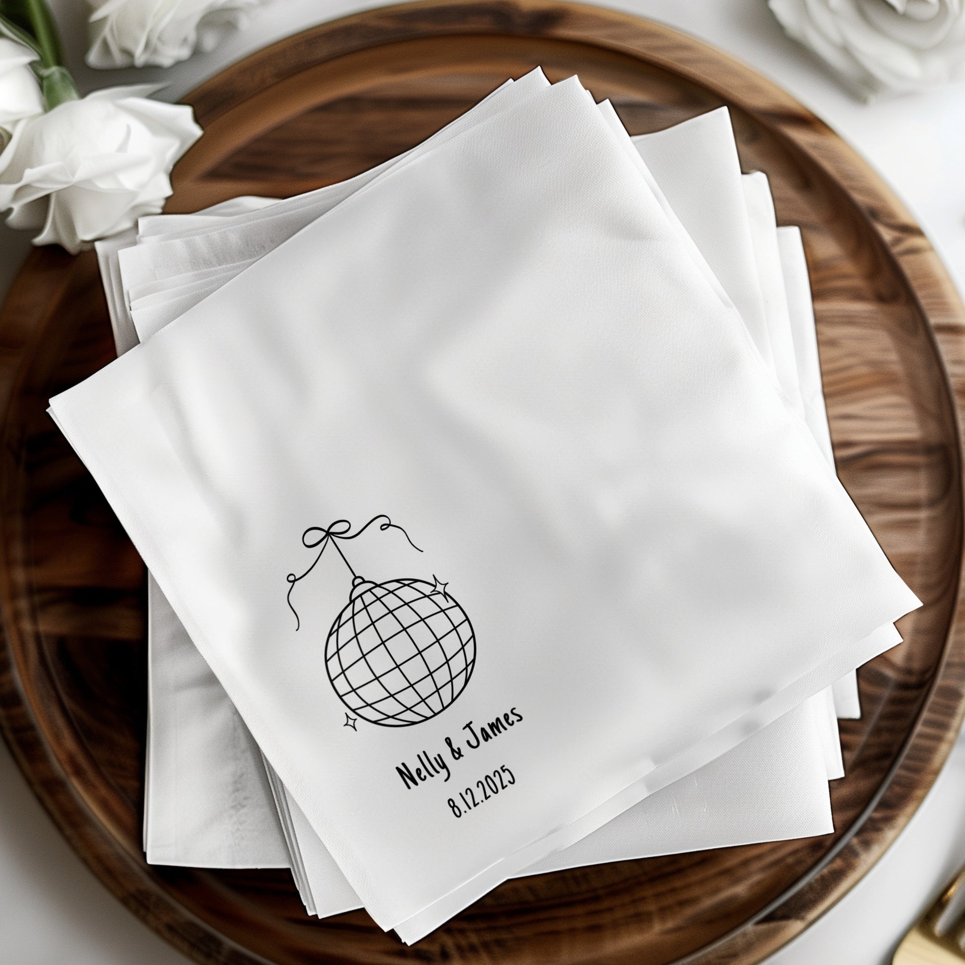 Personalized Disco Ball Design Wedding Napkins product