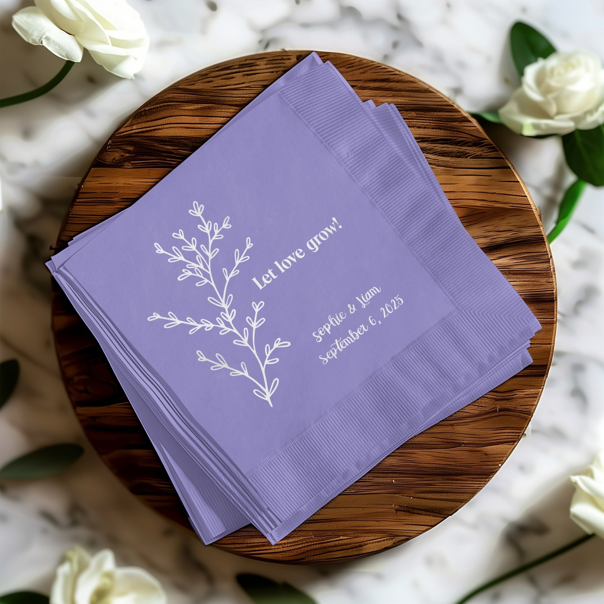 Let Love Grow Custom Wedding Napkins product