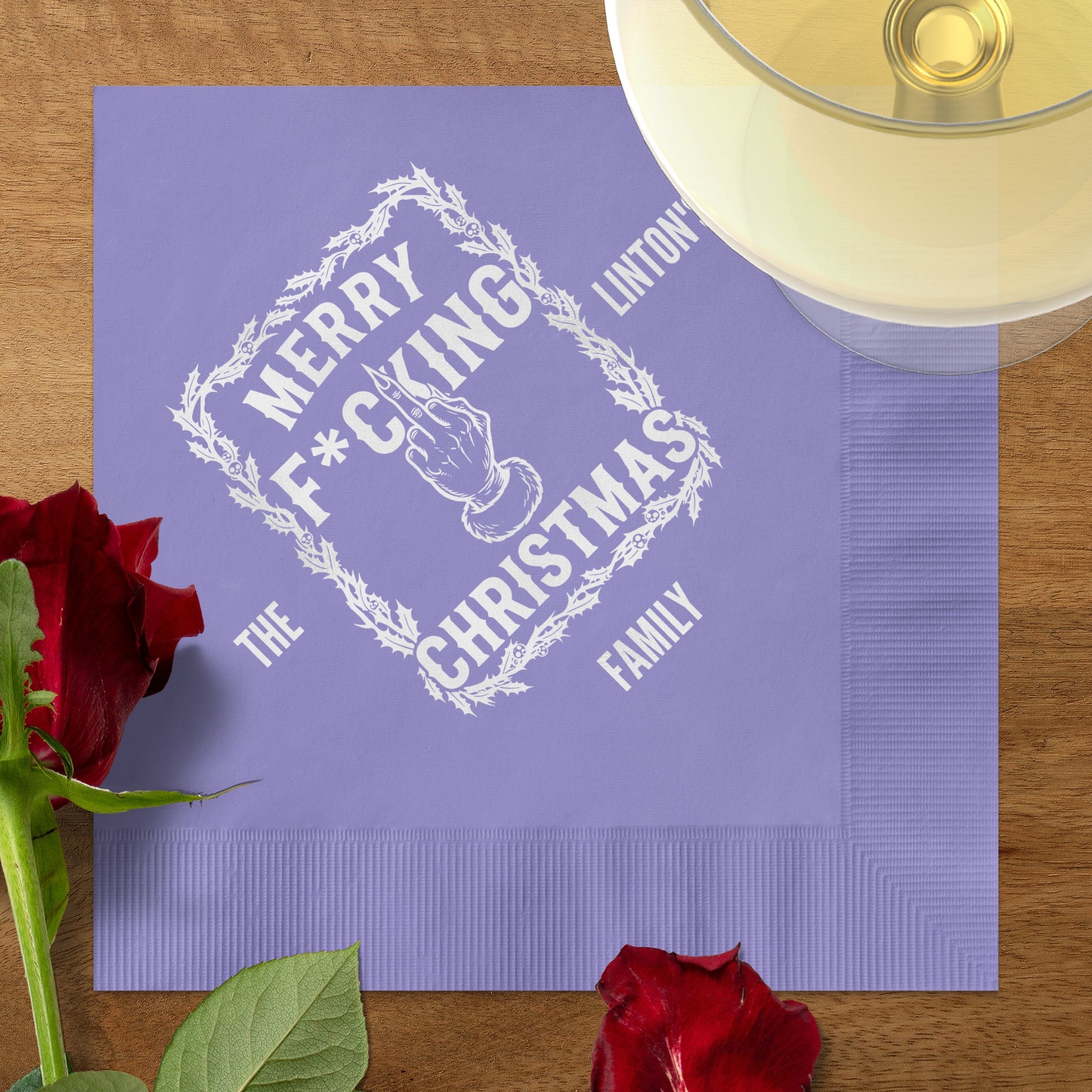 Merry Christmas Personalized Family Napkin product