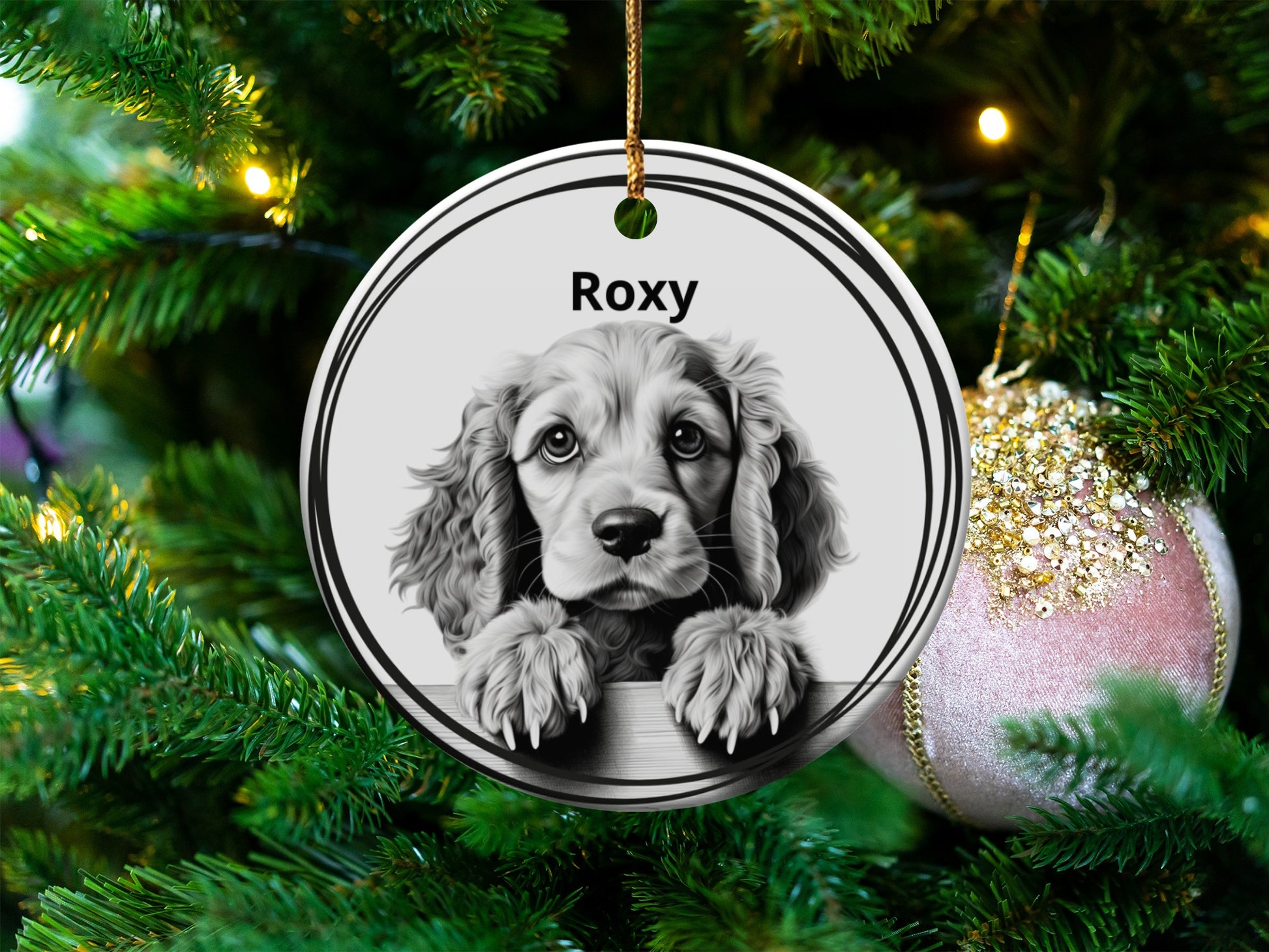 Personalized Adorable Dog Christmas Decoration product