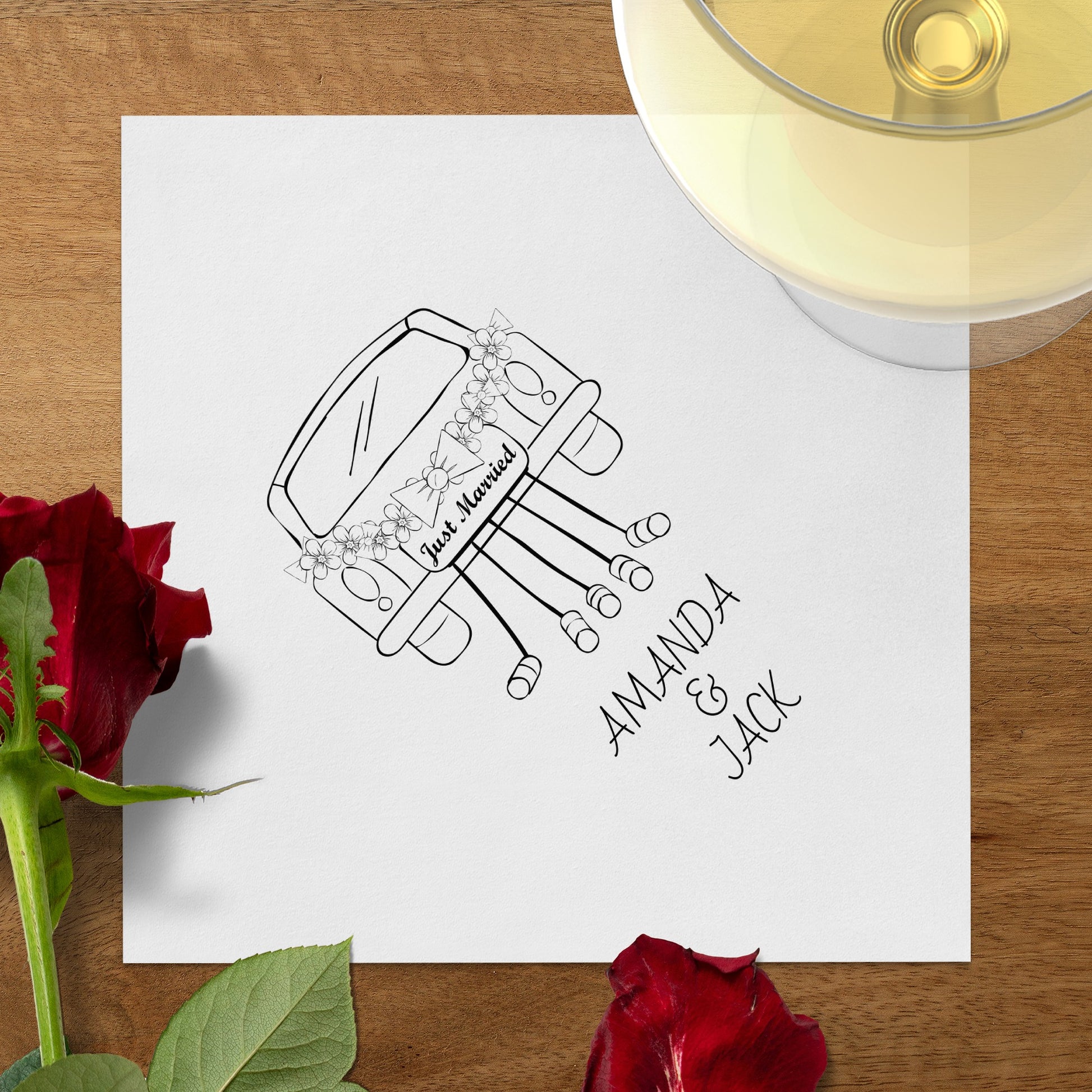 Just Married Amanda and Jack Custom Card product type