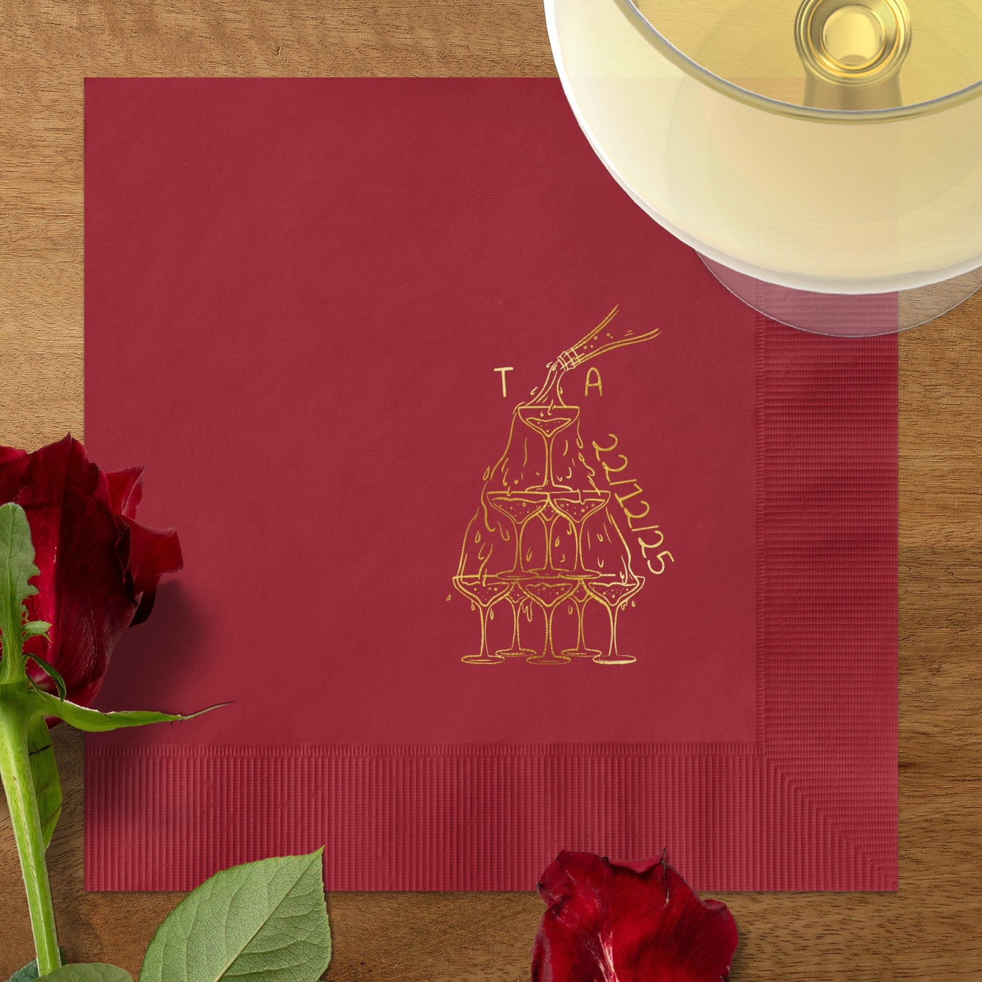 Elegant Red Cocktail Hour Party Napkin product type