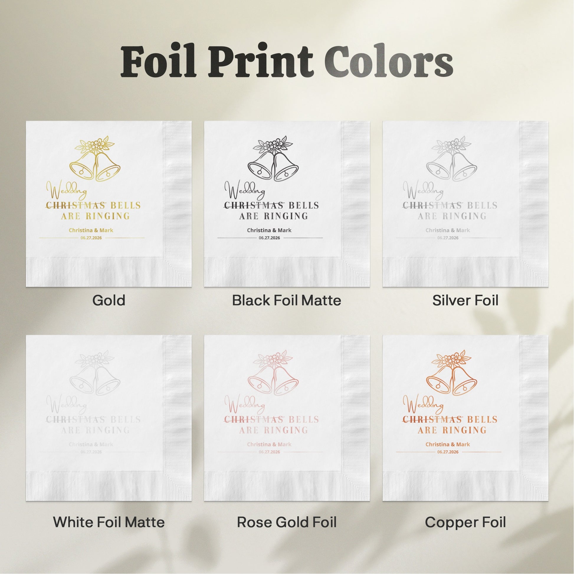 Customized Foil Print Colors Holiday Napkins product
