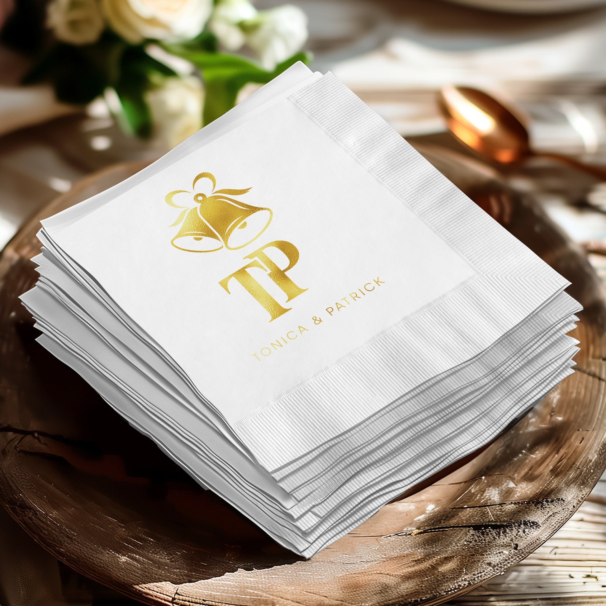 Elegant Wedding Bells Customized Napkin product